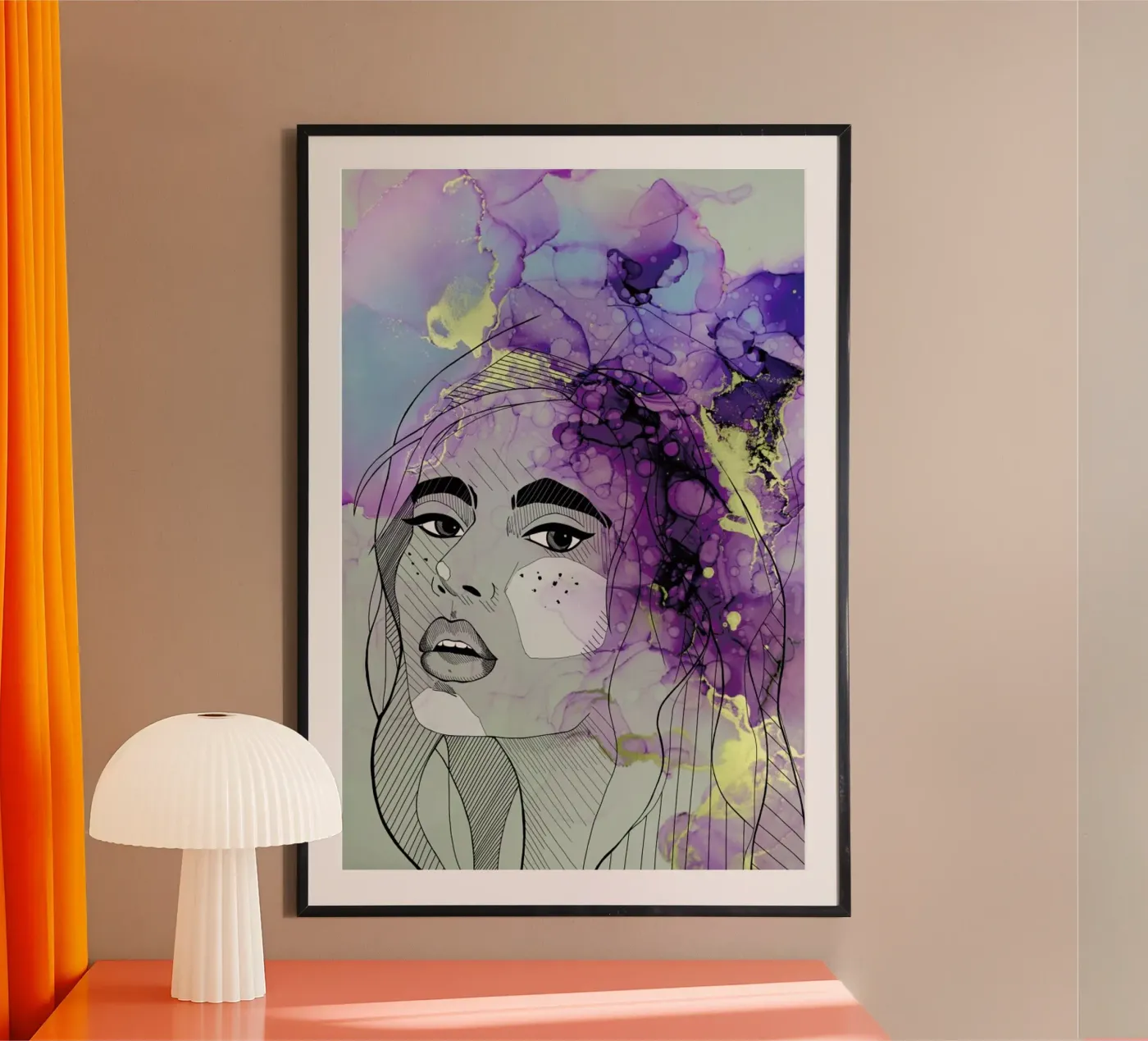Fluid Lady poster van Sabrina Ziegenhorn