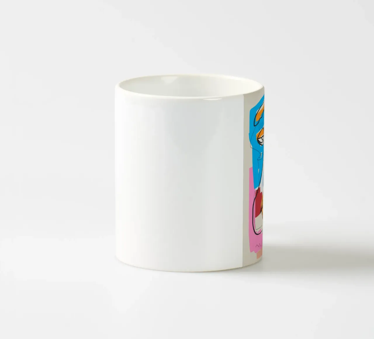 Ritratto astratto candido tazza in ceramica da Little Dean