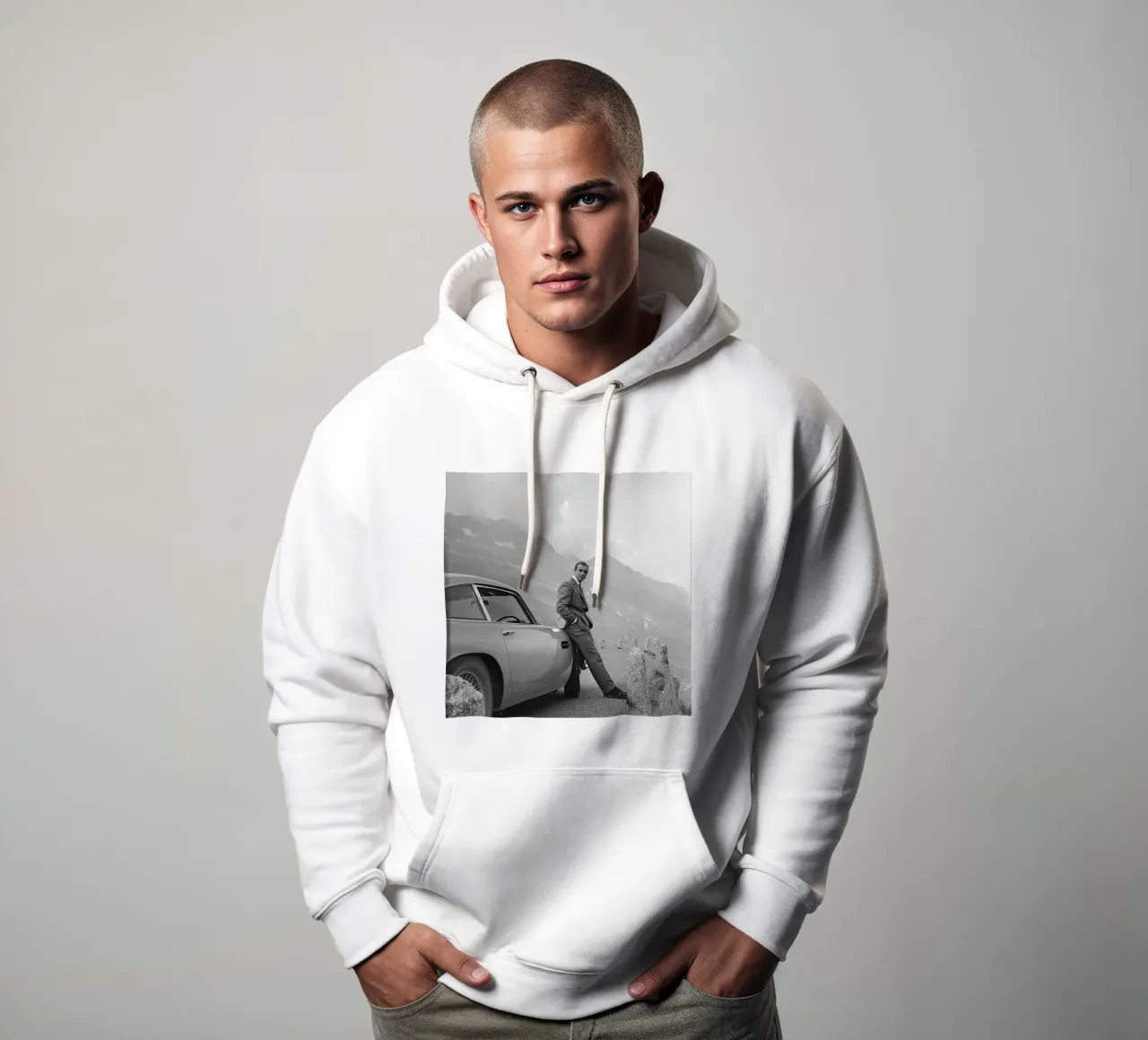 Sean Connery mit Aston Martin DB5 1964 Hoodie von maria Shop