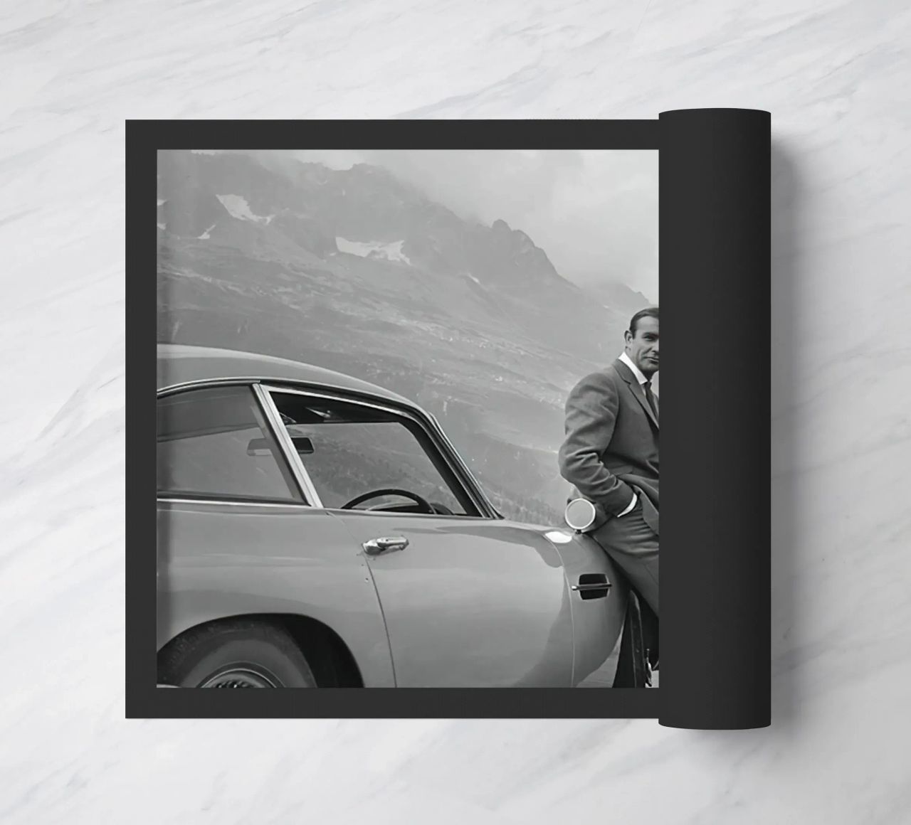 Sean Connery con l'Aston Martin DB5 1964 zerbino da maria Shop