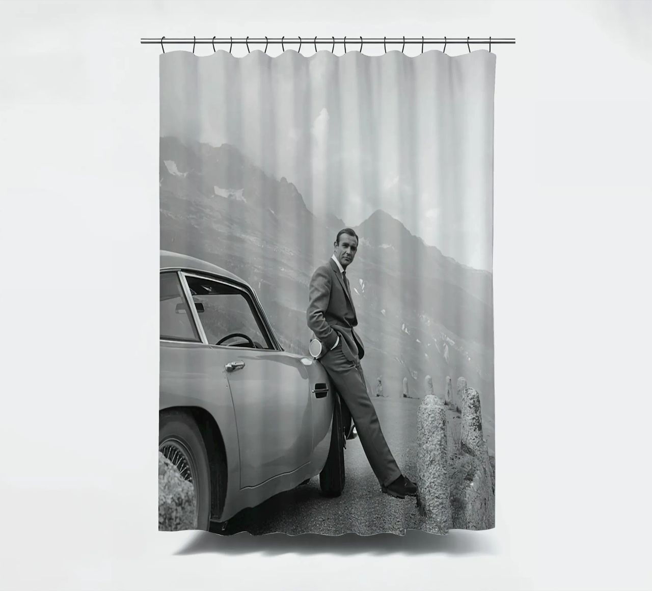 Sean Connery con l'Aston Martin DB5 1964 tenda da doccia da maria Shop