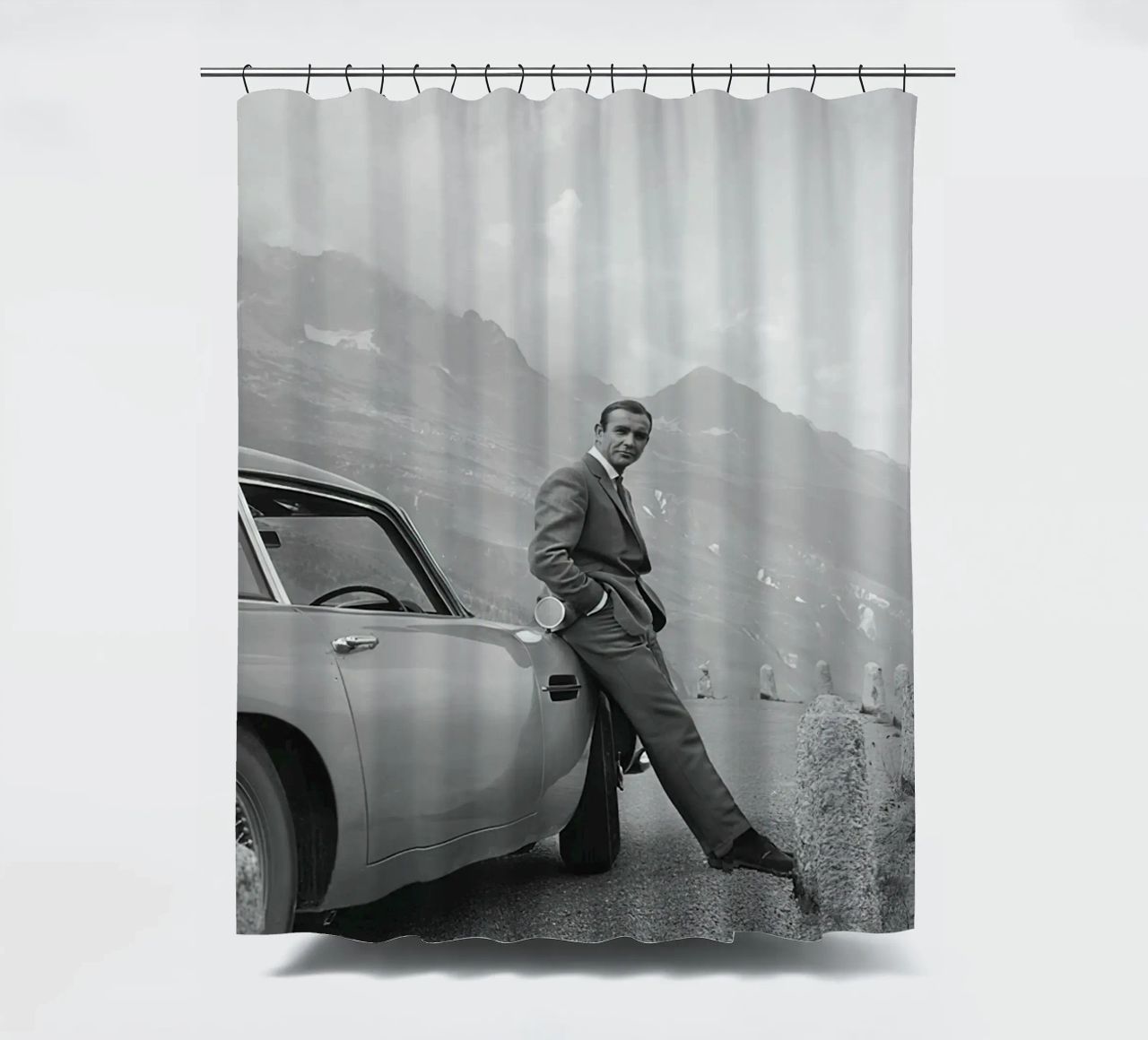 Sean Connery con l'Aston Martin DB5 1964 tenda da doccia da maria Shop