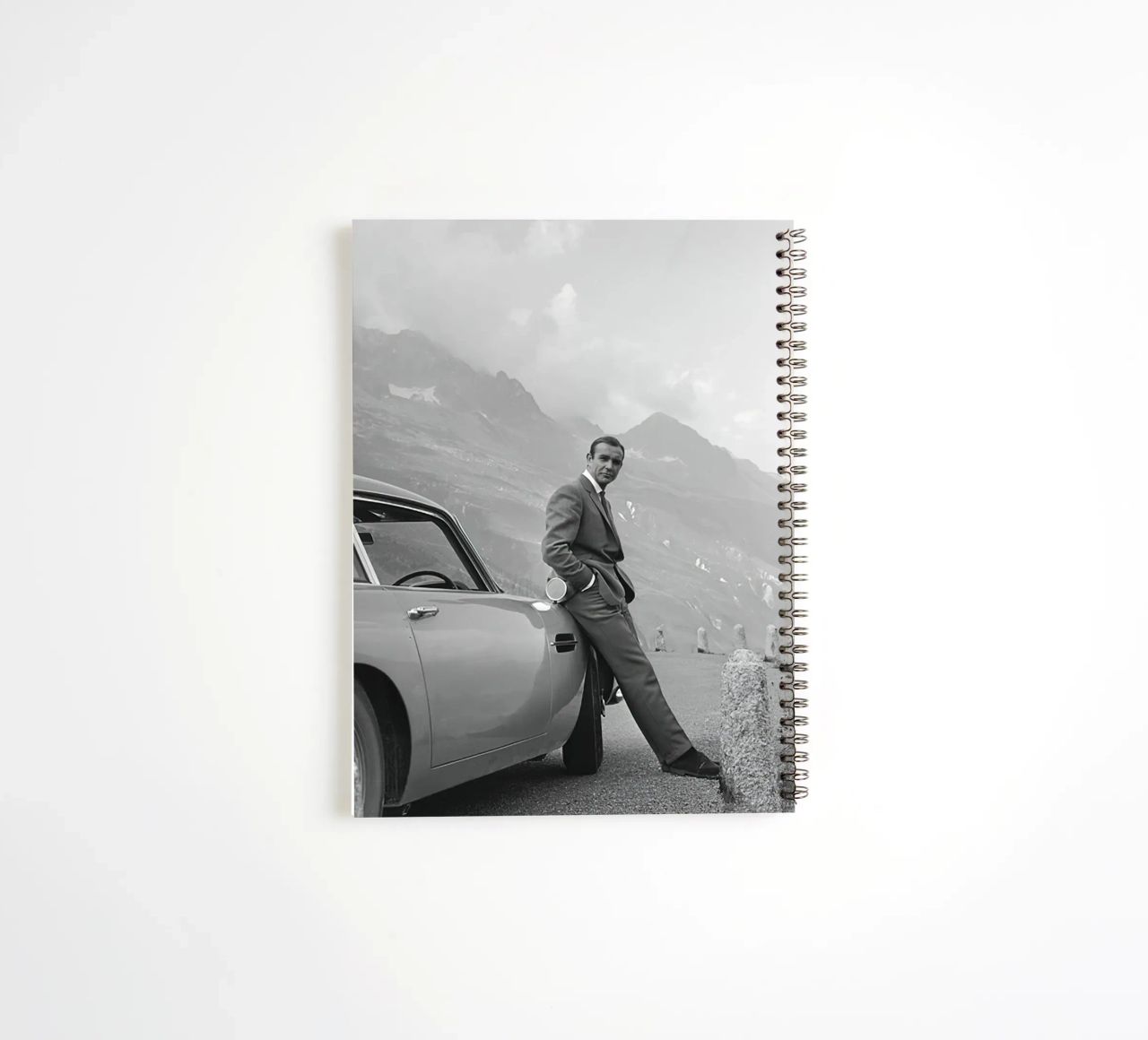 Sean Connery with Aston Martin DB5 1964 spiral notebook by maria Shop