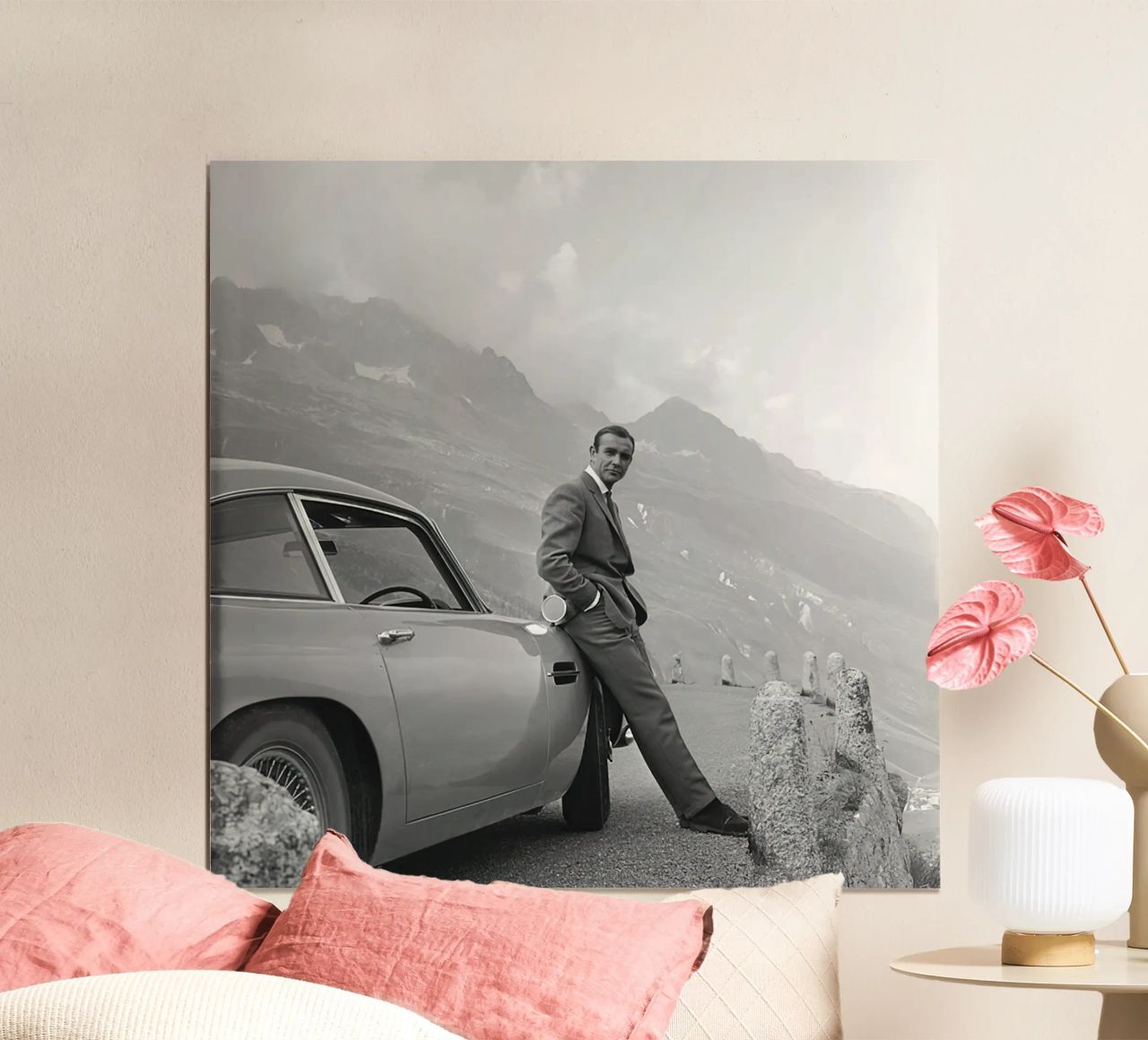 Sean Connery mit Aston Martin DB5 1964 Poster von maria Shop