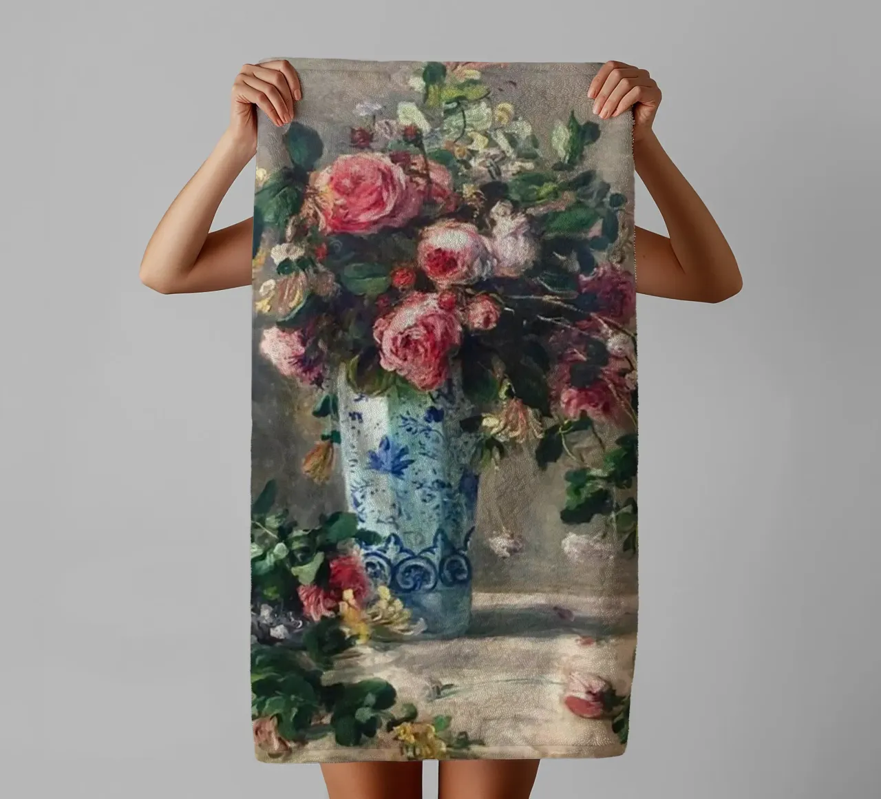 Monet - Il vaso di fiori asciugamano da bagno da Günstiger Laden