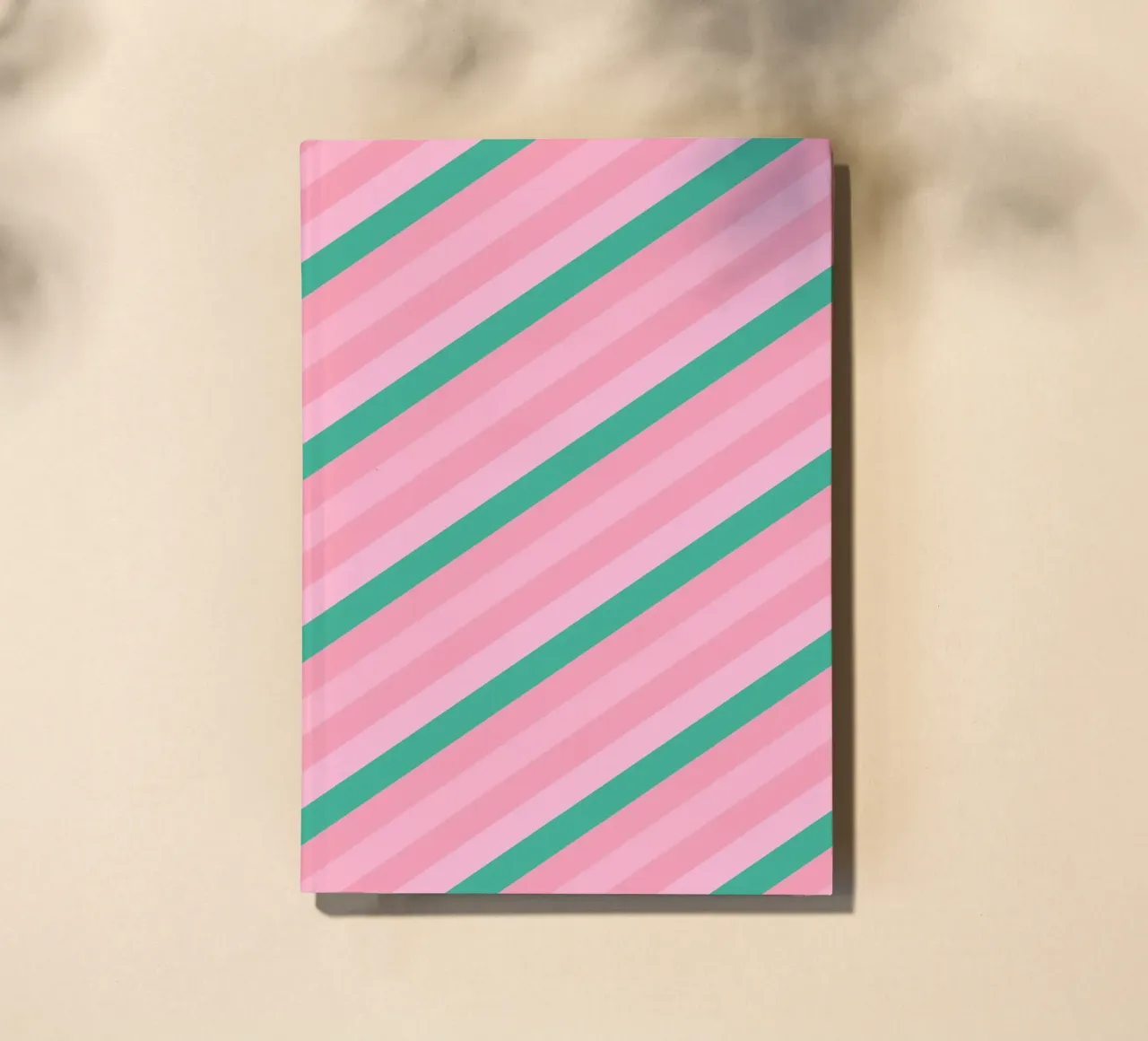 Diagonal Stripes Green and Pink notebook by SilverPegasus