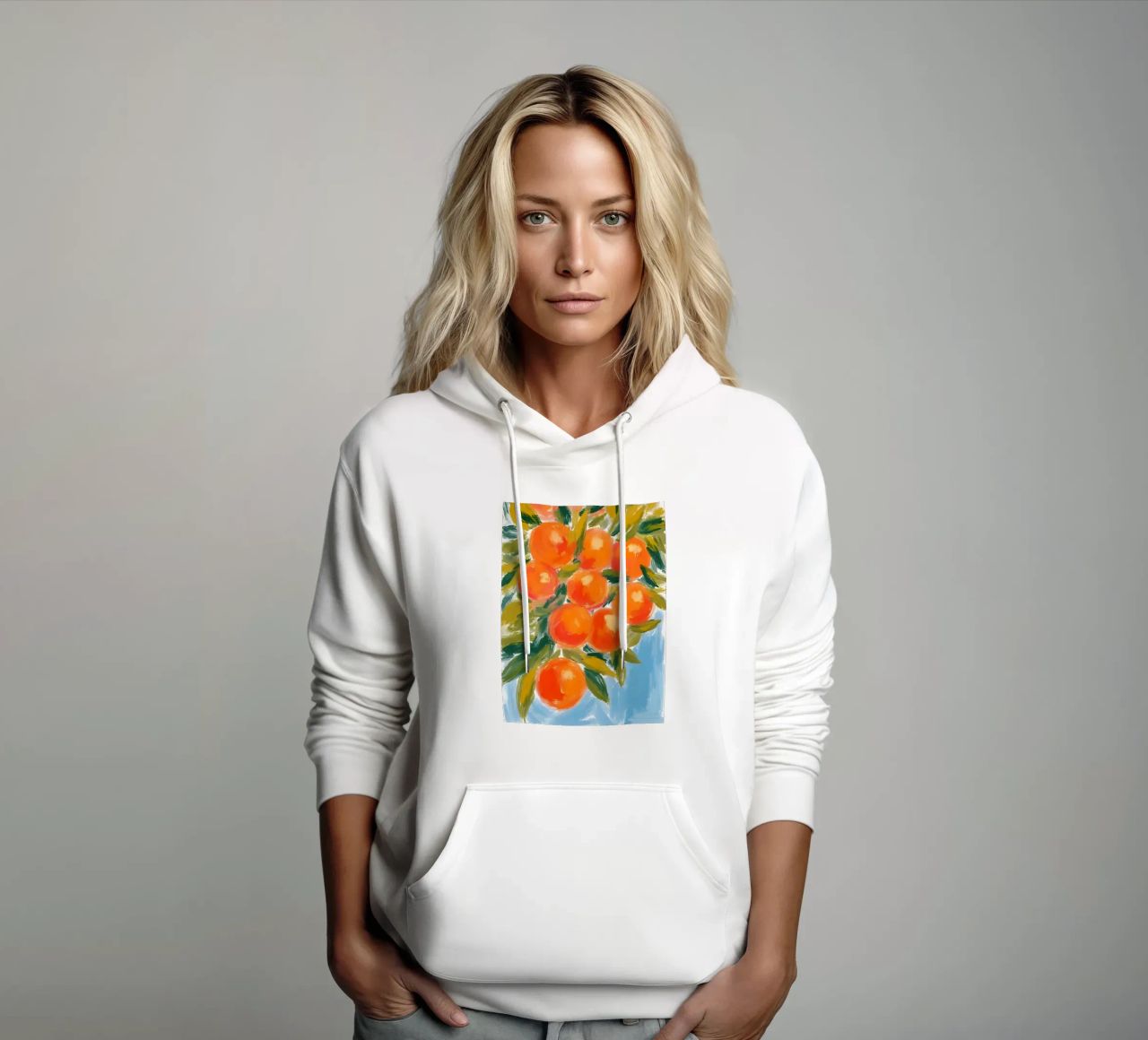 Orangenbaum felpa con cappuccio da Ohkimiko