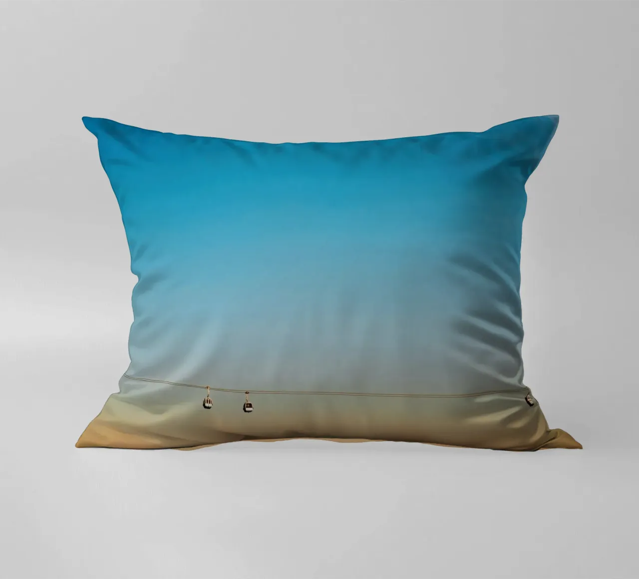 Cable Cars in Orange Sunset decorative cushion by KISSA STUDIO