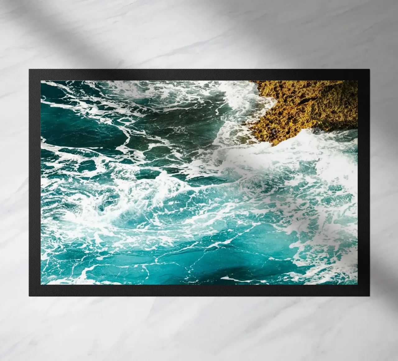 ocean waves doormat by Earthly Visions