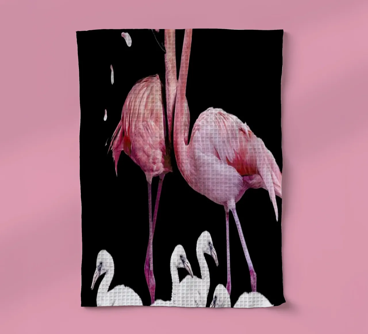 Flamingo Family tea towel by Wouter Rikken