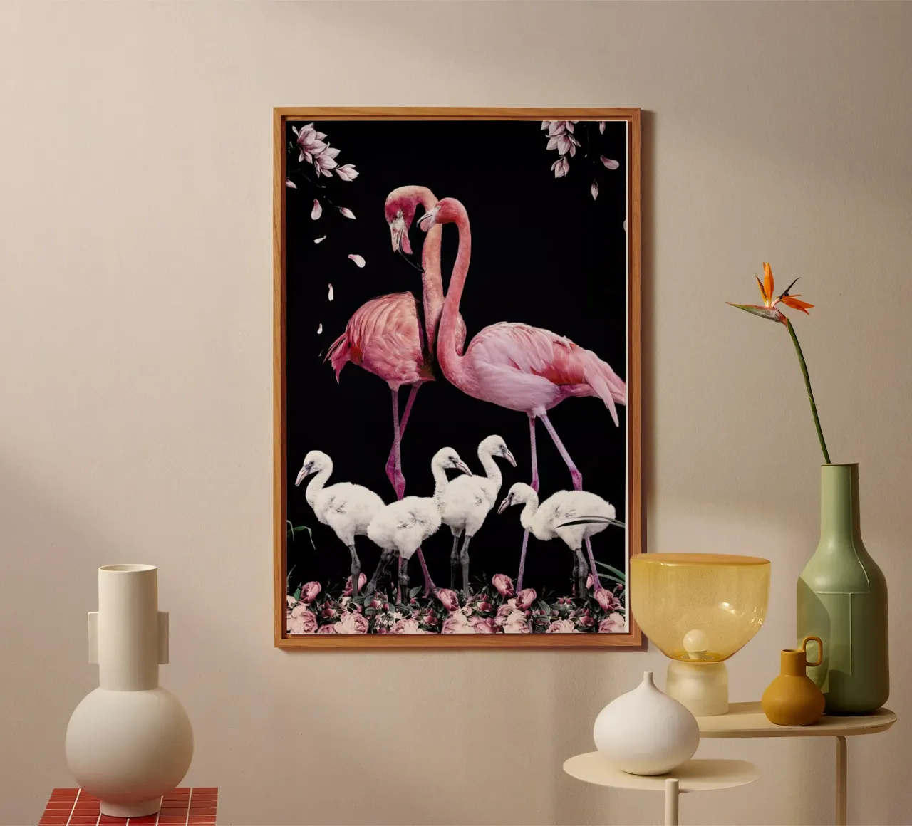 Flamingo Family alu-dibond by Wouter Rikken