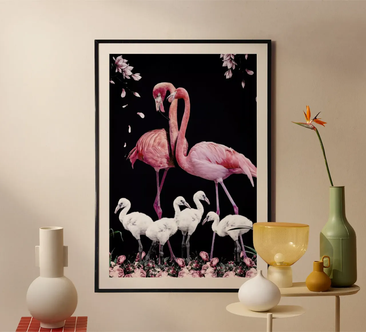 Flamingo Family hahnemühle by Wouter Rikken