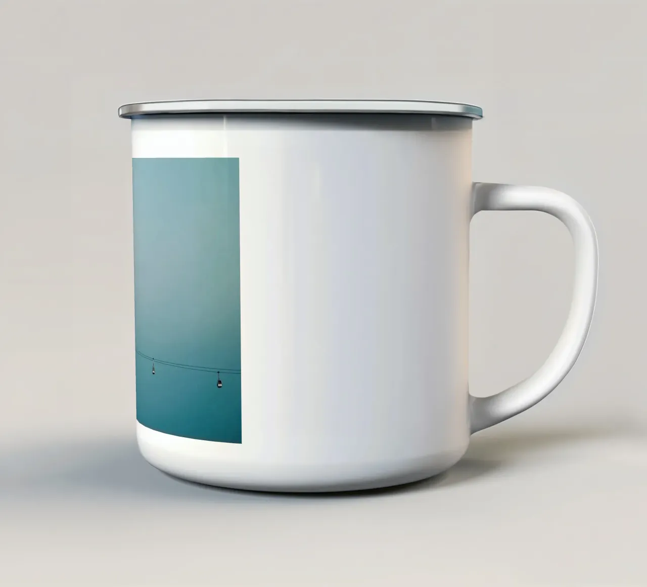 Funivie - Paesaggio minimale tazza in smalto da KISSA STUDIO