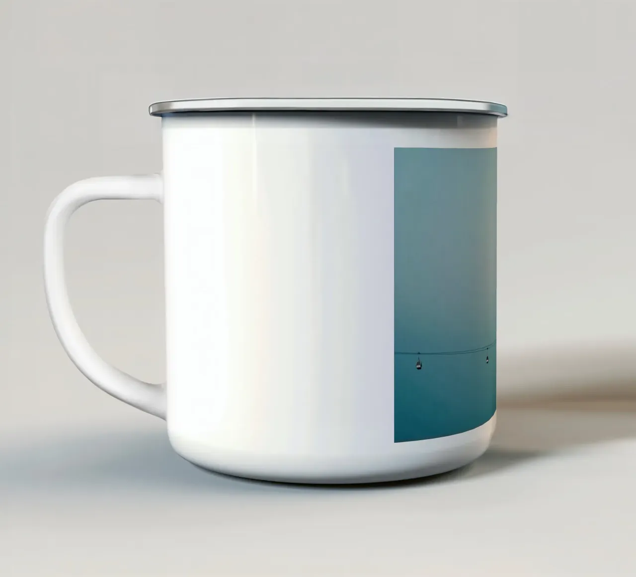 Funivie - Paesaggio minimale tazza in smalto da KISSA STUDIO