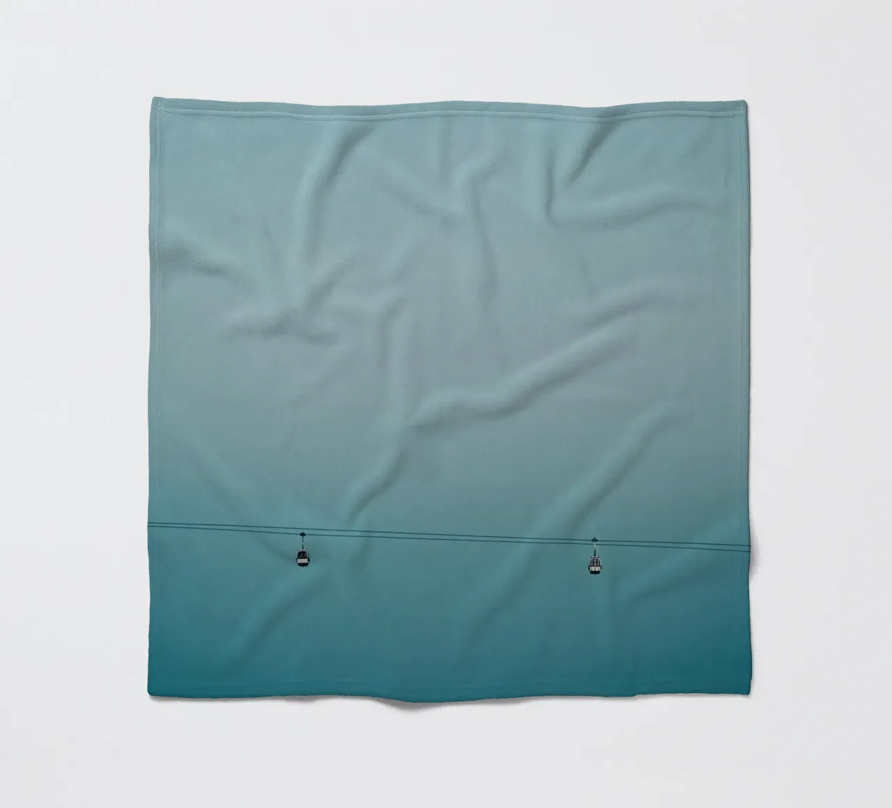 Cable Cars - Minimal Landscape fleece blanket by KISSA STUDIO