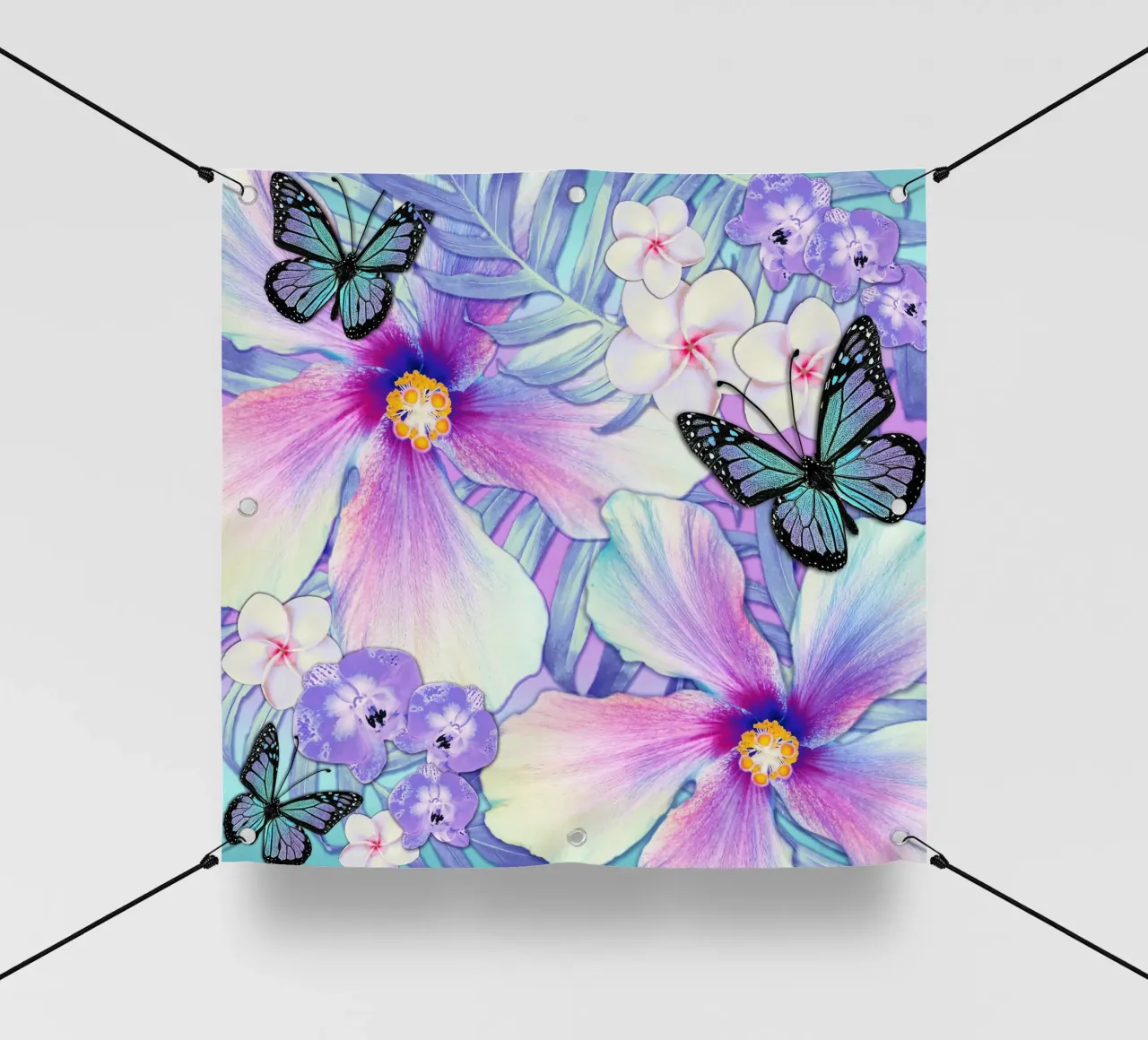Ibisco Lavanda tropicale telo in pvc da Nina May Design Studio