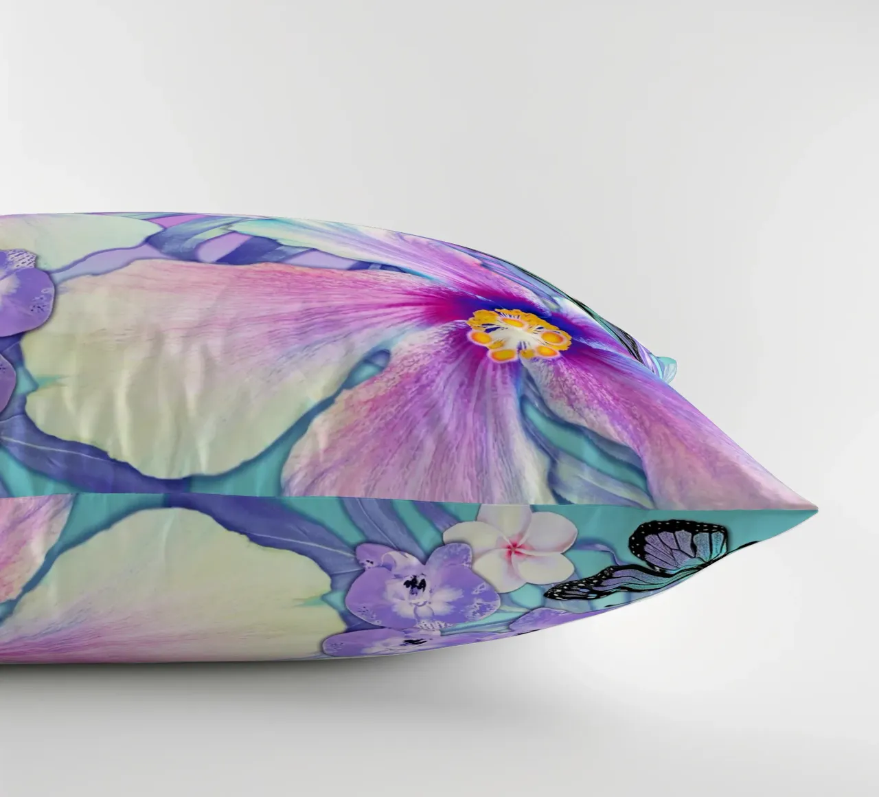 Ibisco Lavanda tropicale cuscino da Nina May Design Studio