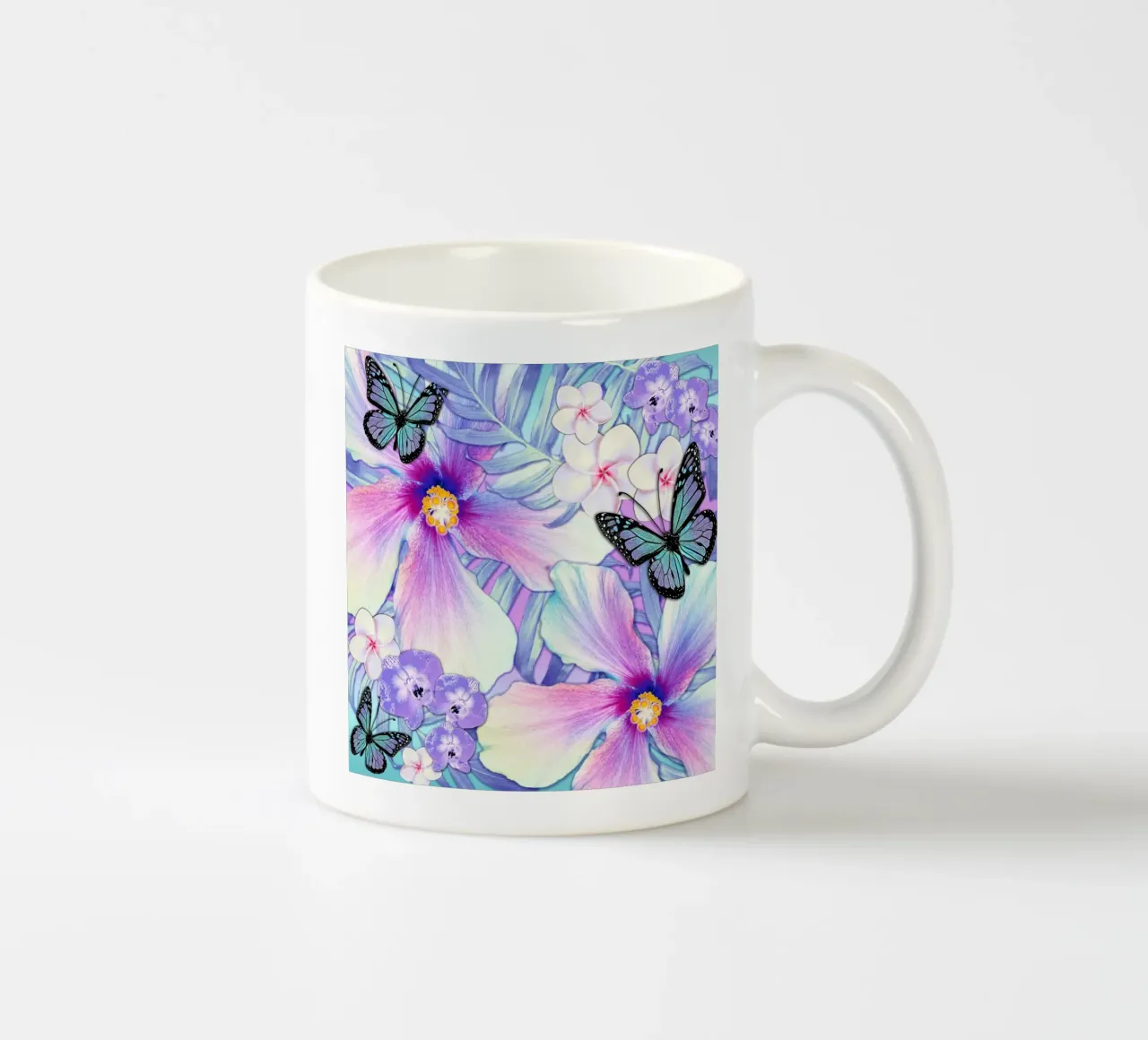 Ibisco Lavanda tropicale tazza in ceramica da Nina May Design Studio