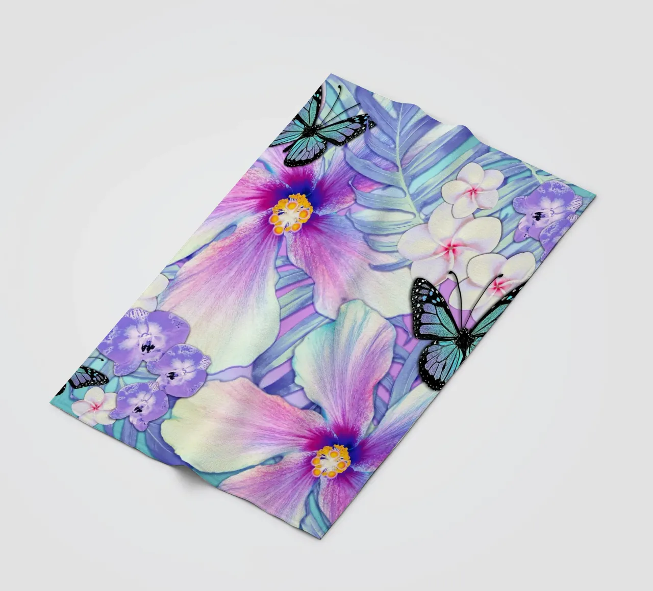 Ibisco Lavanda tropicale coperta in pile da Nina May Design Studio