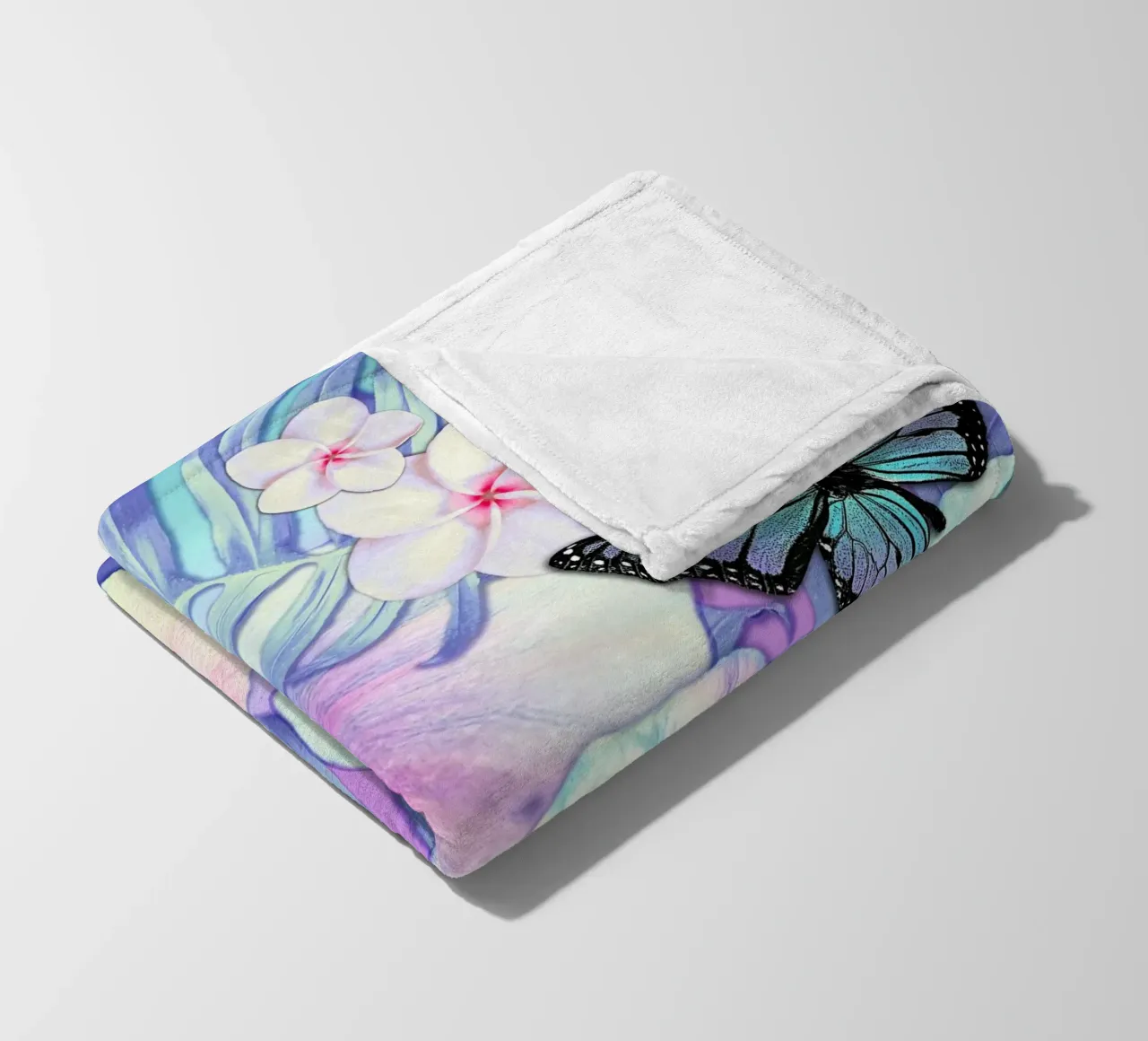 Ibisco Lavanda tropicale coperta in pile da Nina May Design Studio