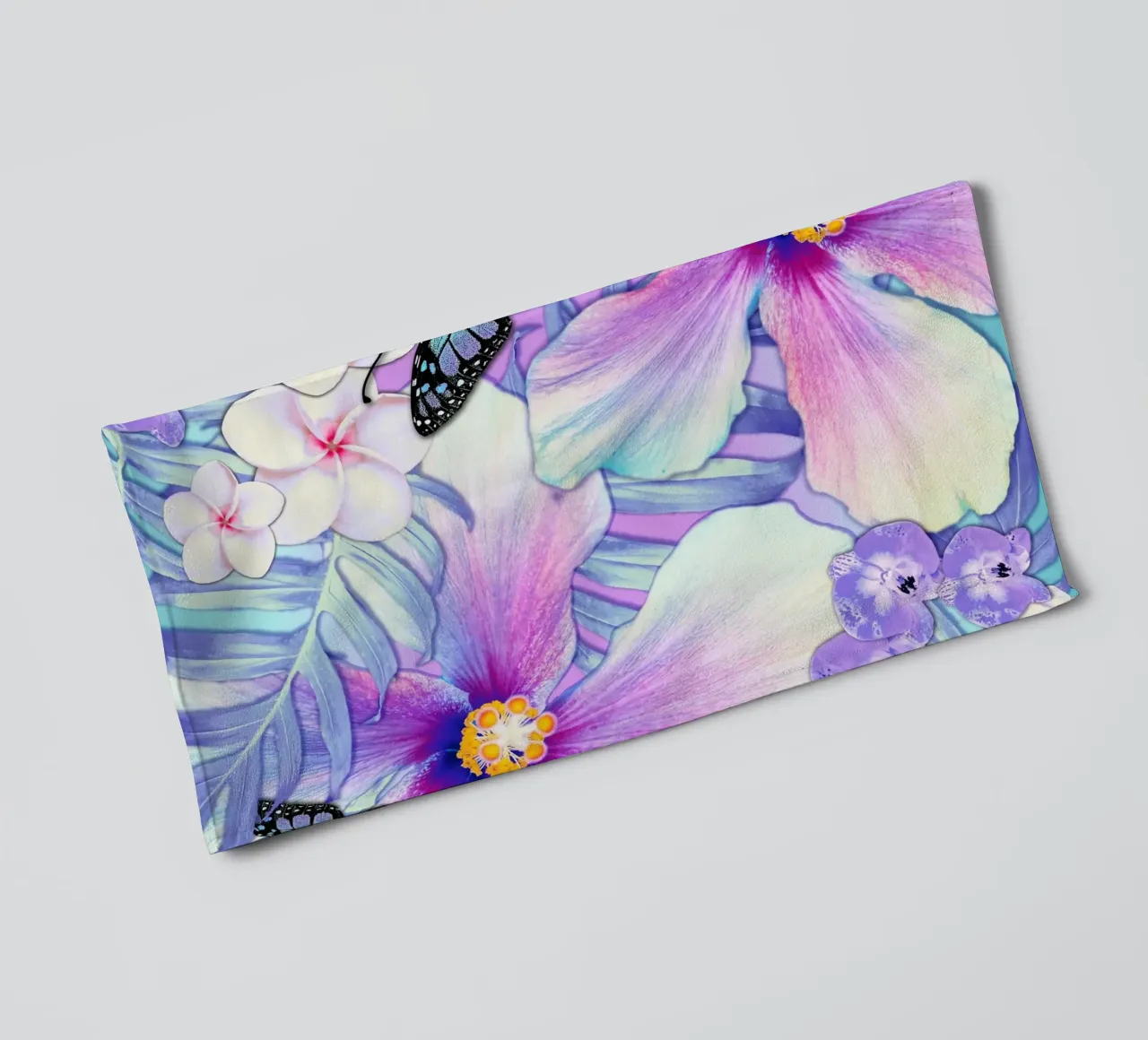 Ibisco Lavanda tropicale asciugamano da bagno da Nina May Design Studio