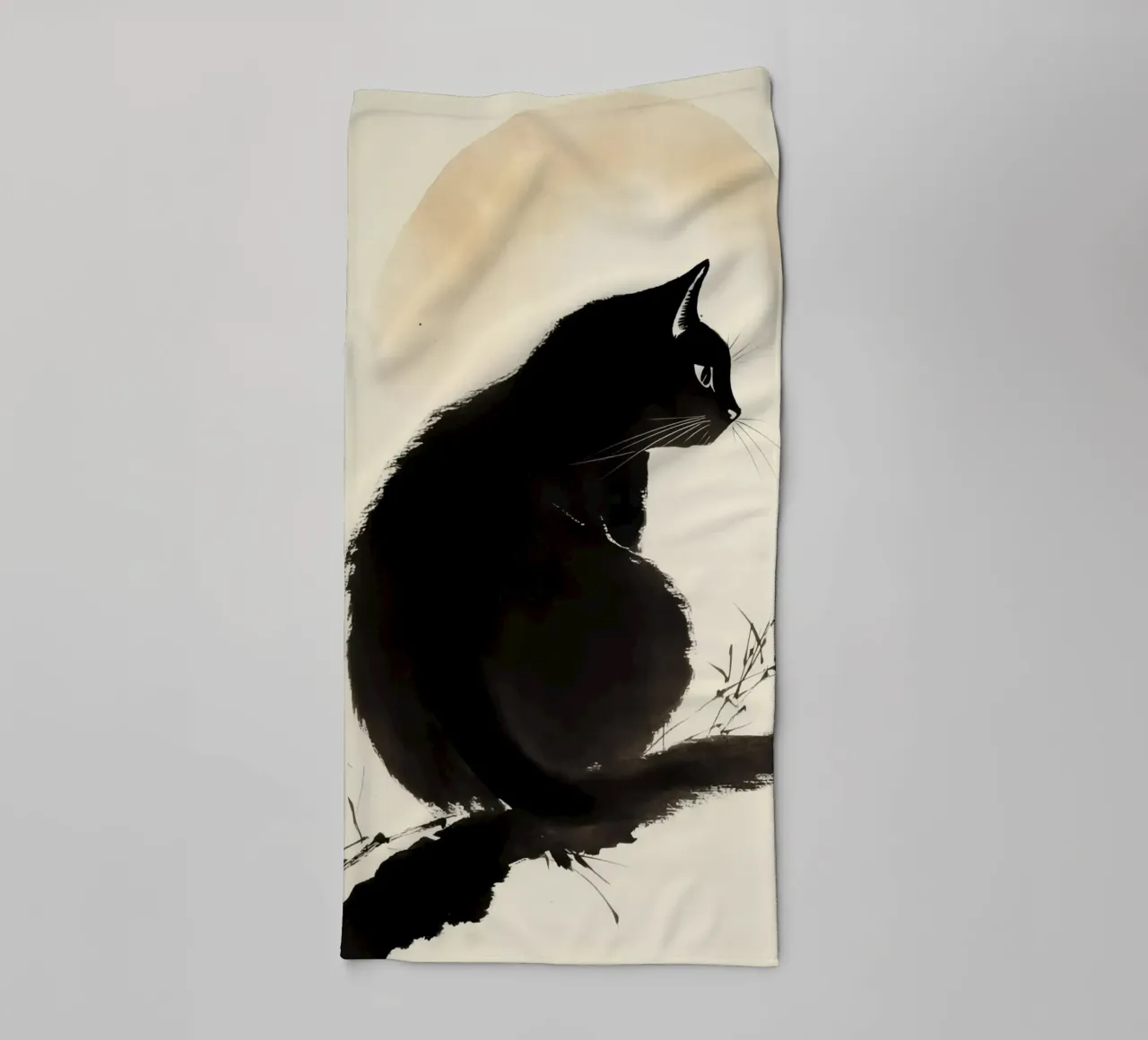 Black Cat towel by Richard Wickham