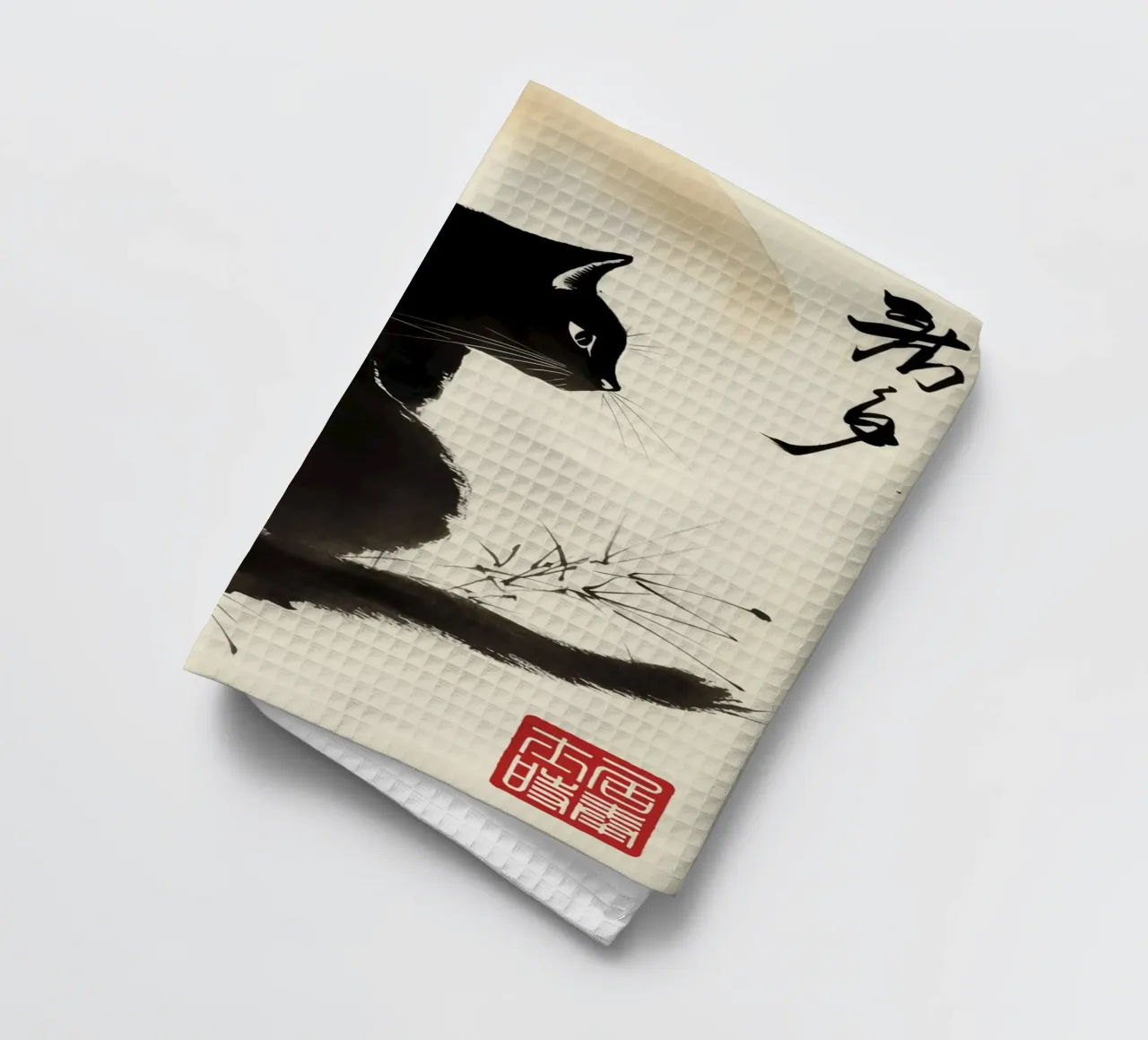 Gatto nero canovaccio da cucina da Richard Wickham