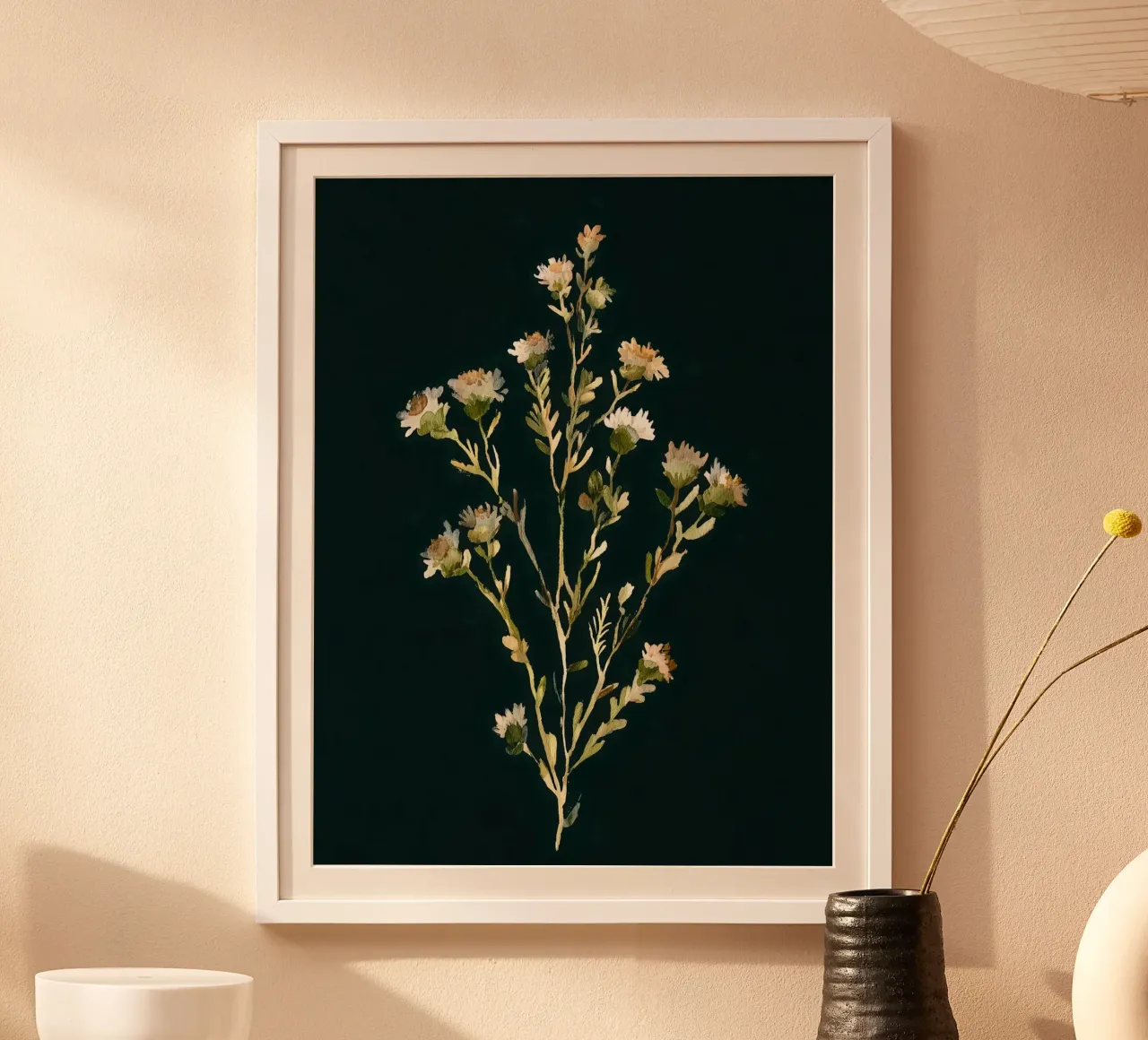 Prato di fiori poster con telaio in legno da Sophia Calder Studio