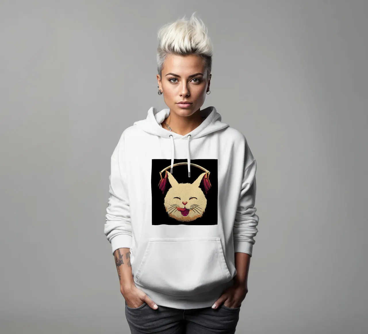 Smiling Musical Cat felpa con cappuccio da Tobe Fonseca