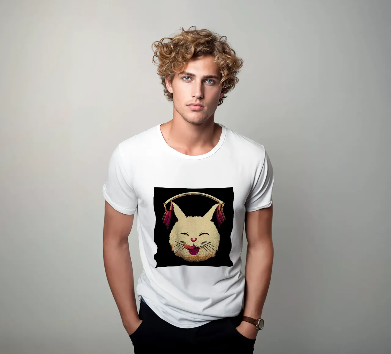 Smiling Musical Cat t-shirt da Tobe Fonseca