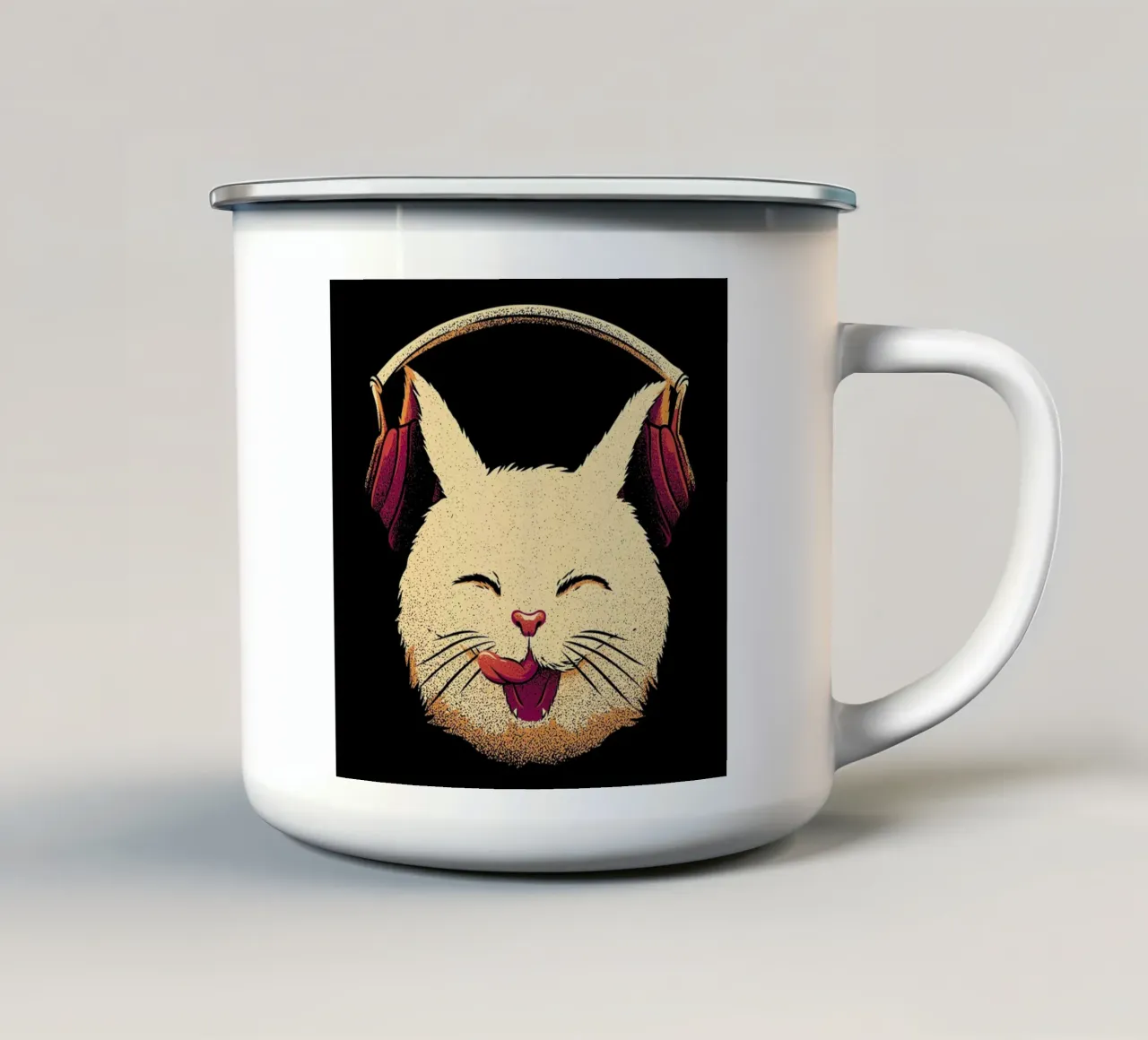 Smiling Musical Cat tazza in smalto da Tobe Fonseca