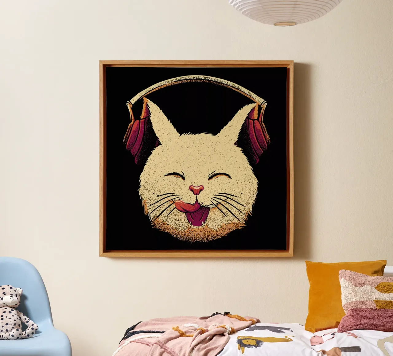 Smiling Musical Cat tela con Cornice a cassetta da Tobe Fonseca