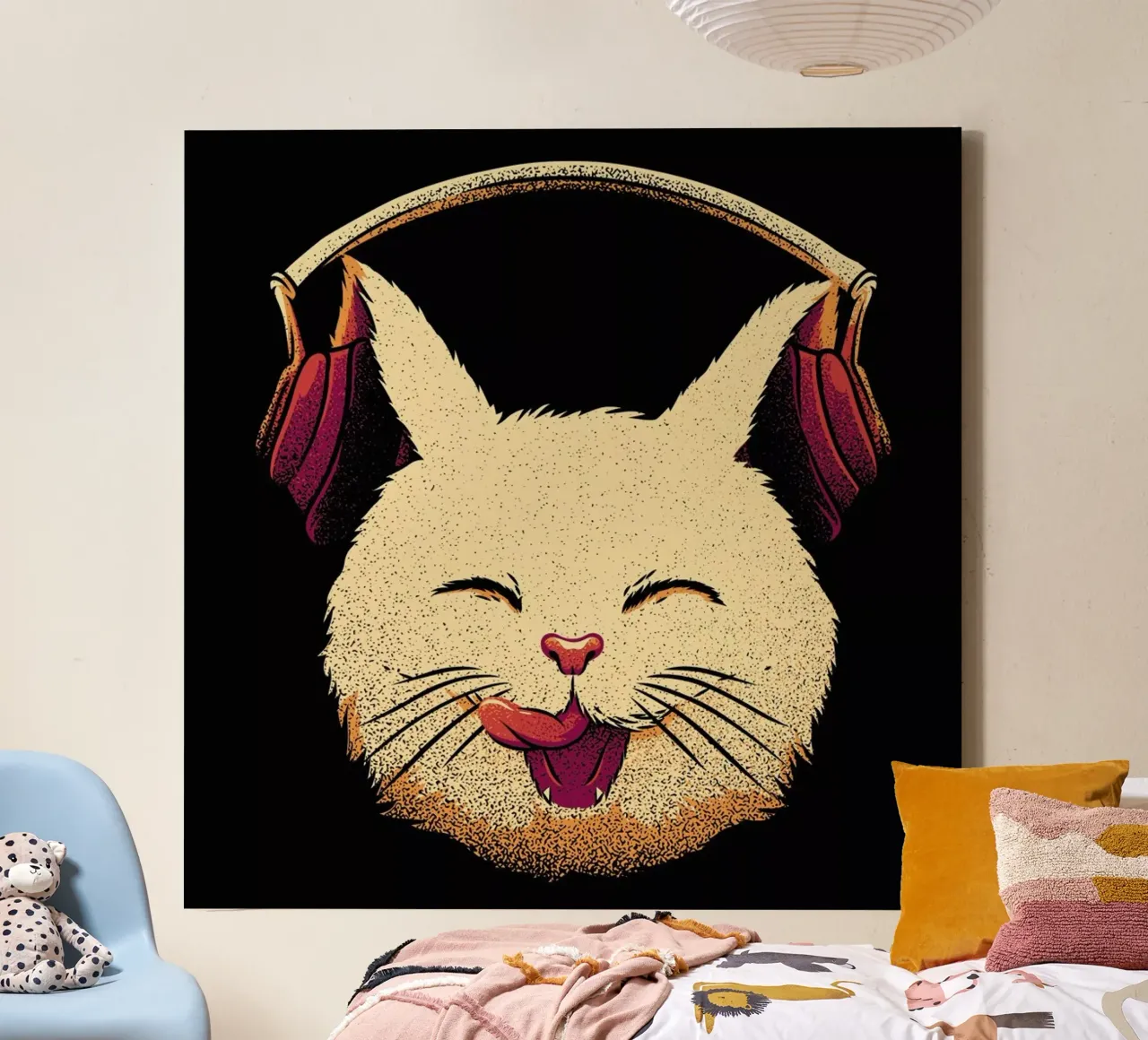 Smiling Musical Cat tela con Cornice a cassetta da Tobe Fonseca
