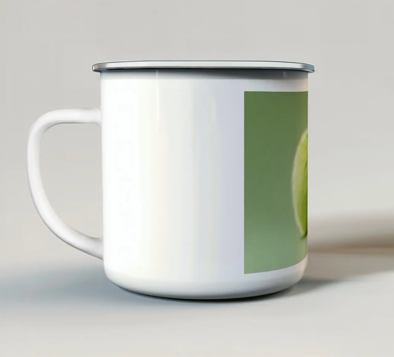 Mela verde soffice tazza in smalto da M-Ulrich-Digital Art