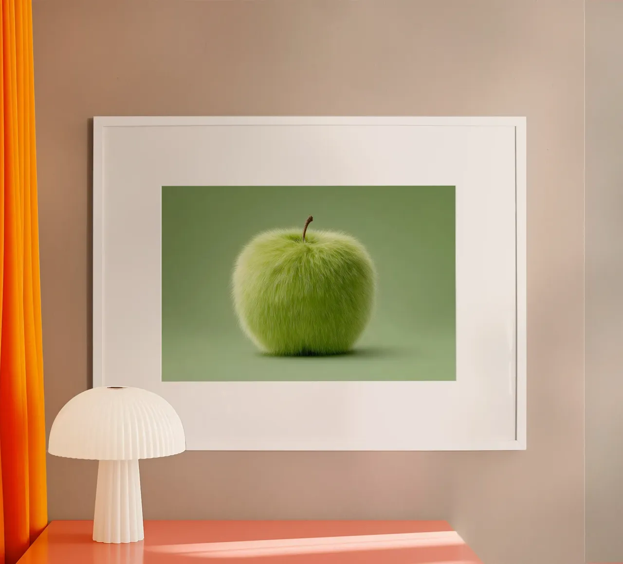 Mela verde soffice poster con telaio in alluminio da M-Ulrich-Digital Art