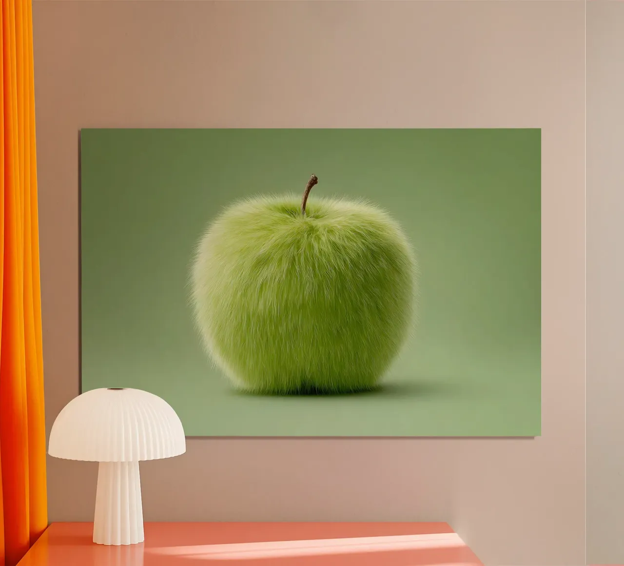 Mela verde soffice poster con telaio in alluminio da M-Ulrich-Digital Art