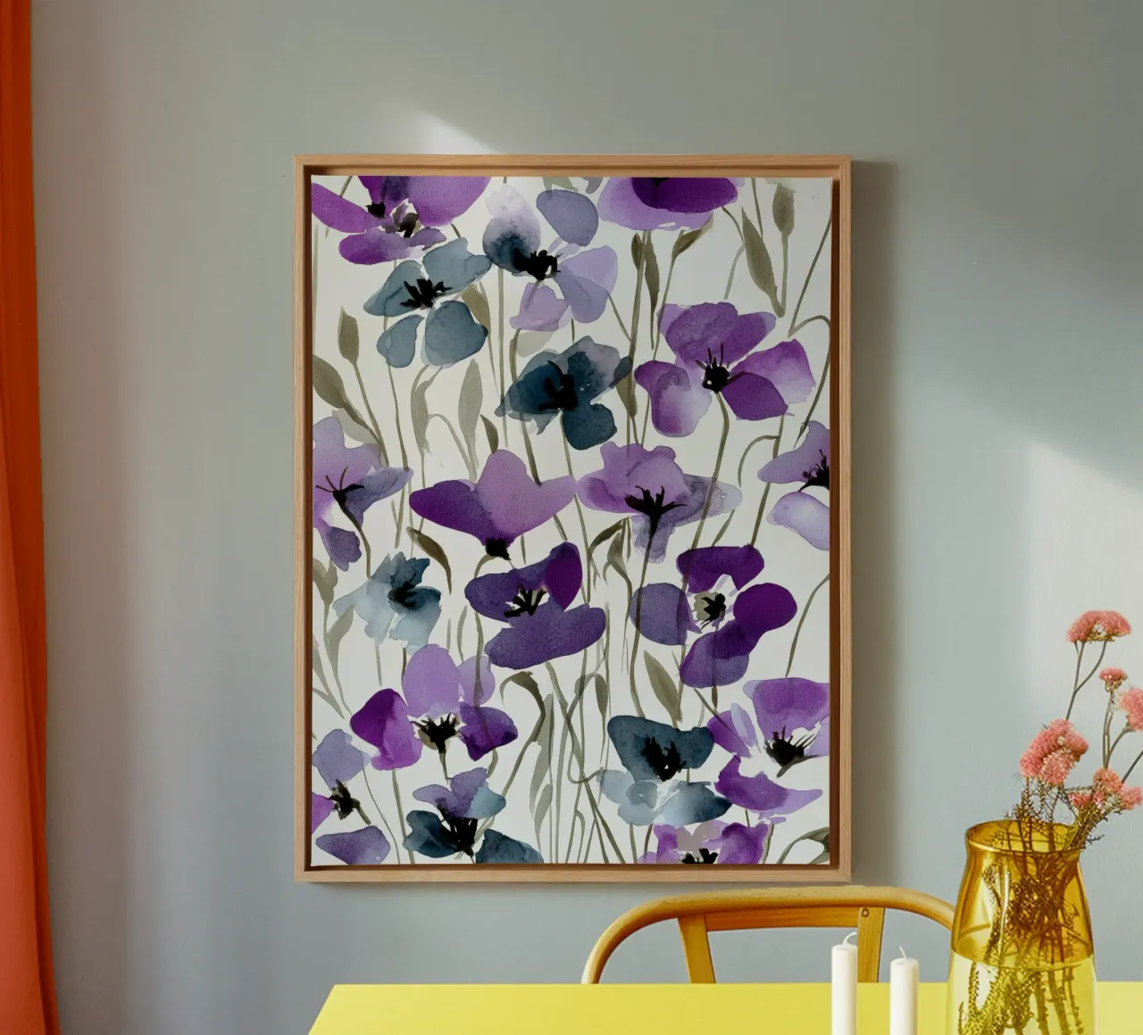 Baldachin-Echos Leinwand mit Schattenfugenrahmen von Sophia Calder Studio