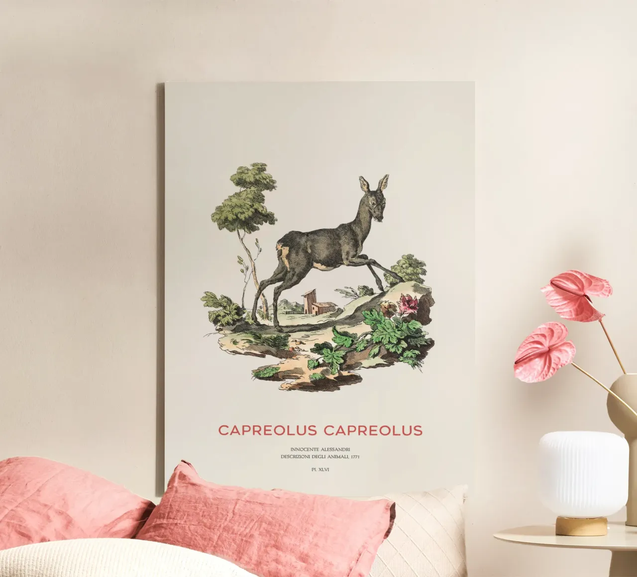 Roe deer canvas by Vintagrafica