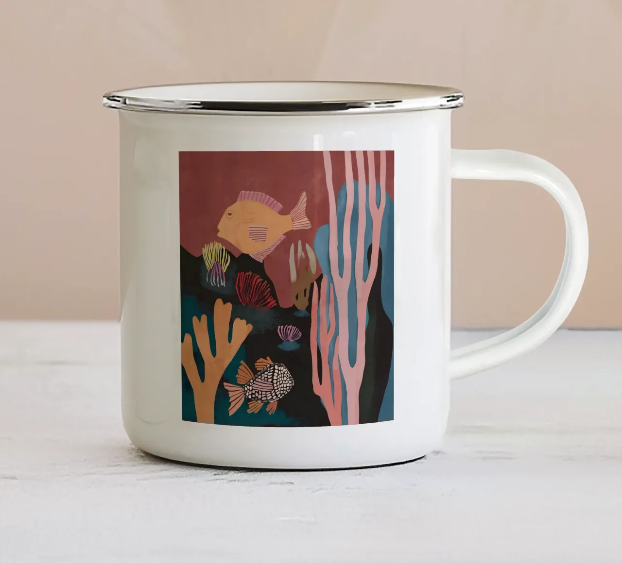 Paesaggio subacqueo tazza in smalto da ThingDesign
