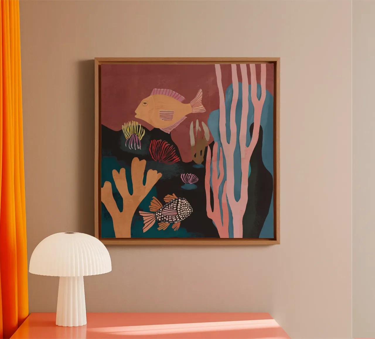 Paesaggio subacqueo tela con Cornice a cassetta da ThingDesign
