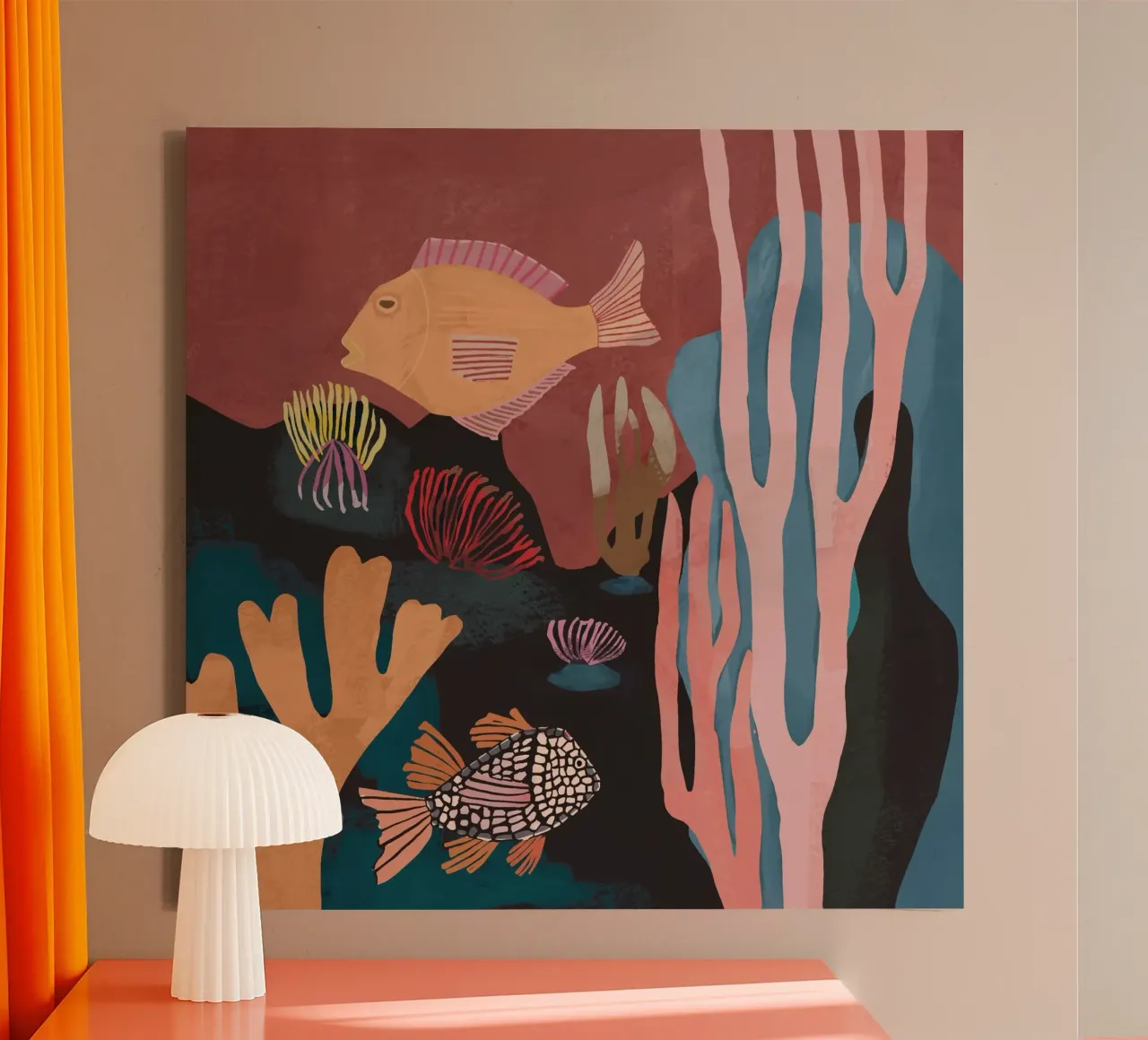 Paesaggio subacqueo tela con Cornice a cassetta da ThingDesign