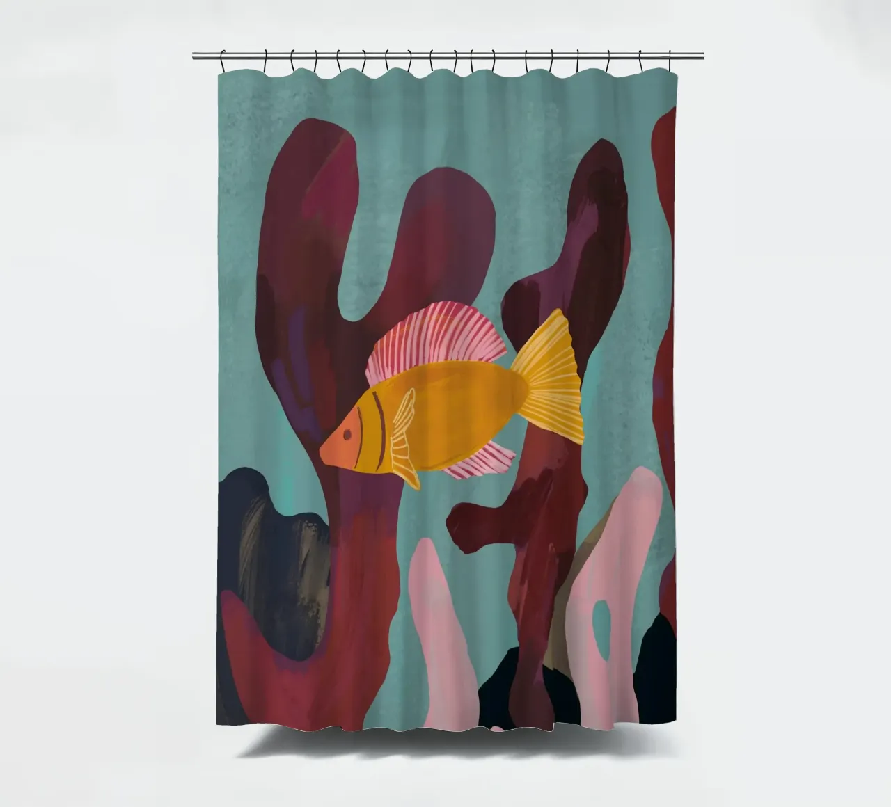 Coral and Fish shower curtain by ThingDesign