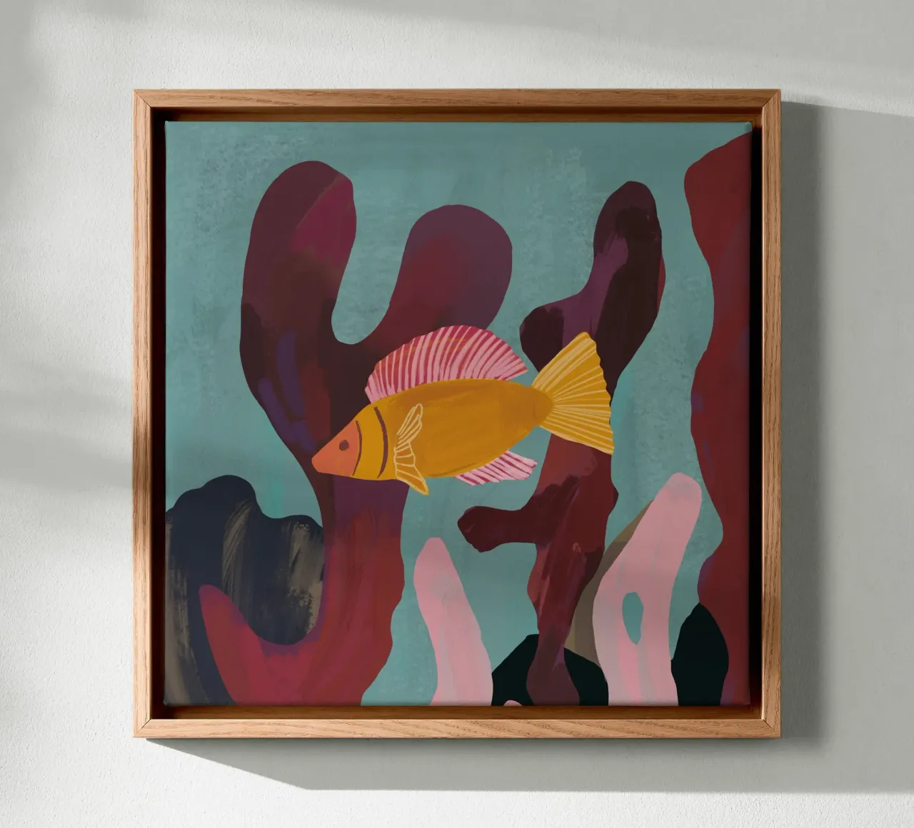 Koraal en vissen canvas met Baklijst van ThingDesign