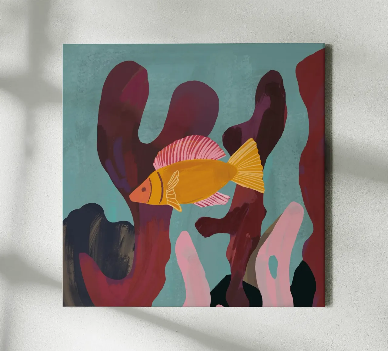 Koraal en vissen canvas met Baklijst van ThingDesign