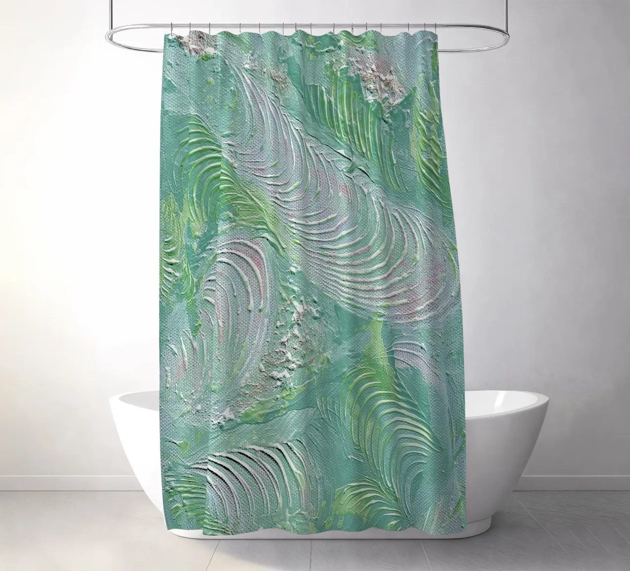 IDEAL GIFT 49 invers shower curtain by Thierry Vobmann Abstract painting