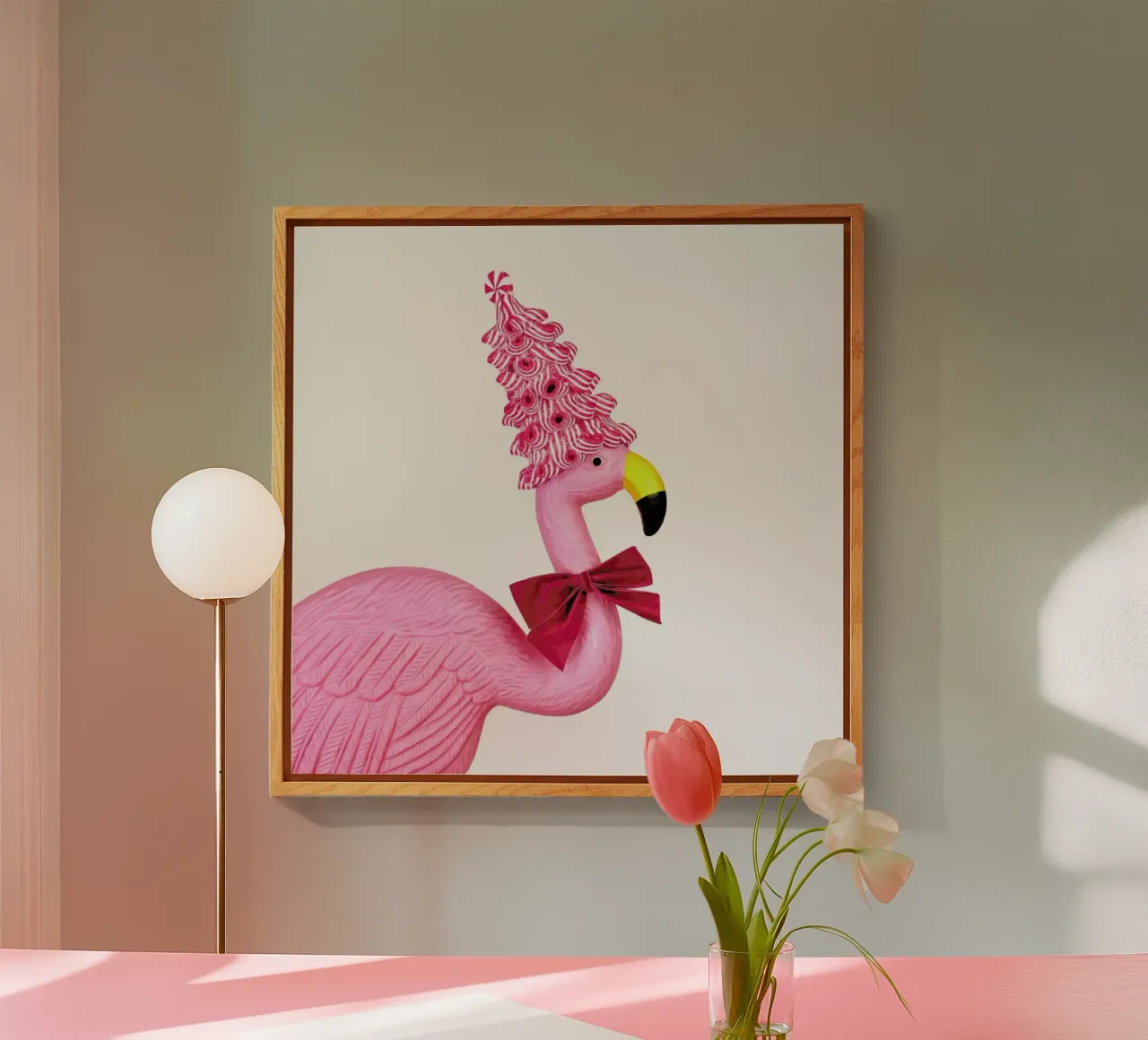 Christmas Flamingo plexiglass da Juj Winn