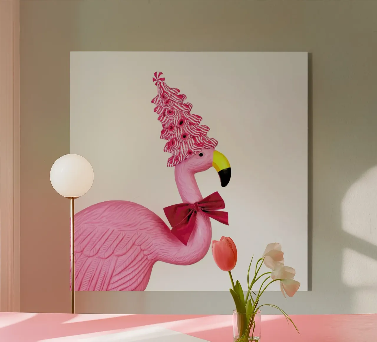 Christmas Flamingo plexiglass da Juj Winn