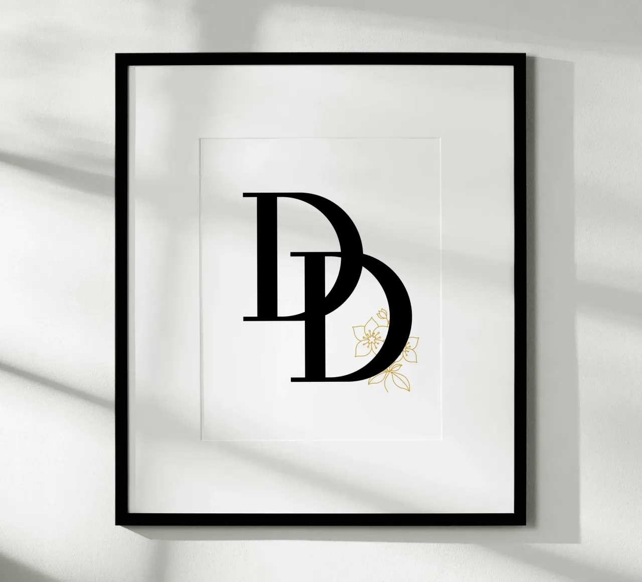 D Doppia lettera - Fiore d'oro, design moderno poster da StrindesignStudio