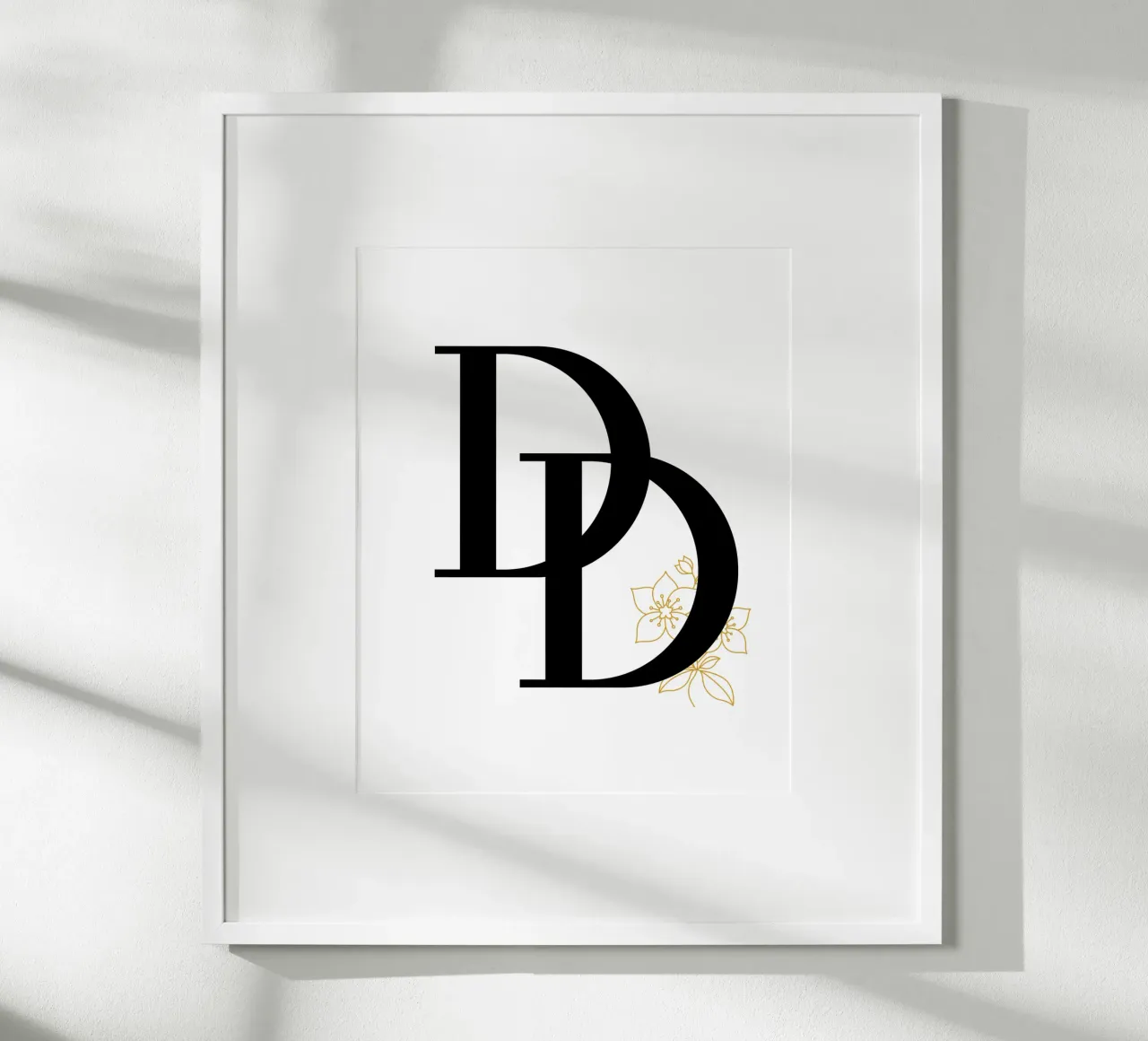 D Doppia lettera - Fiore d'oro, design moderno poster da StrindesignStudio