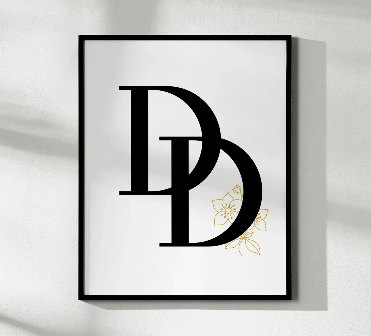 D Doppia lettera - Fiore d'oro, design moderno poster da StrindesignStudio